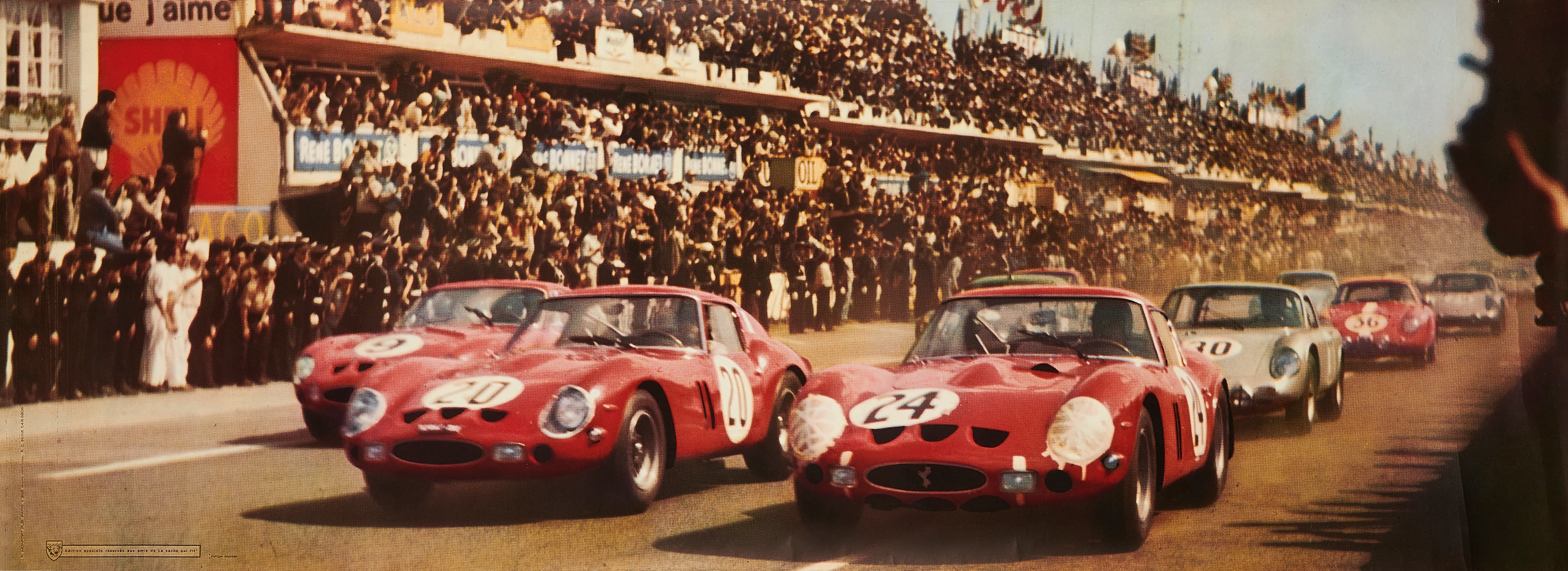 Start of the 1963 24 Hours of Le Mans - Poster Les Amis de la Vache