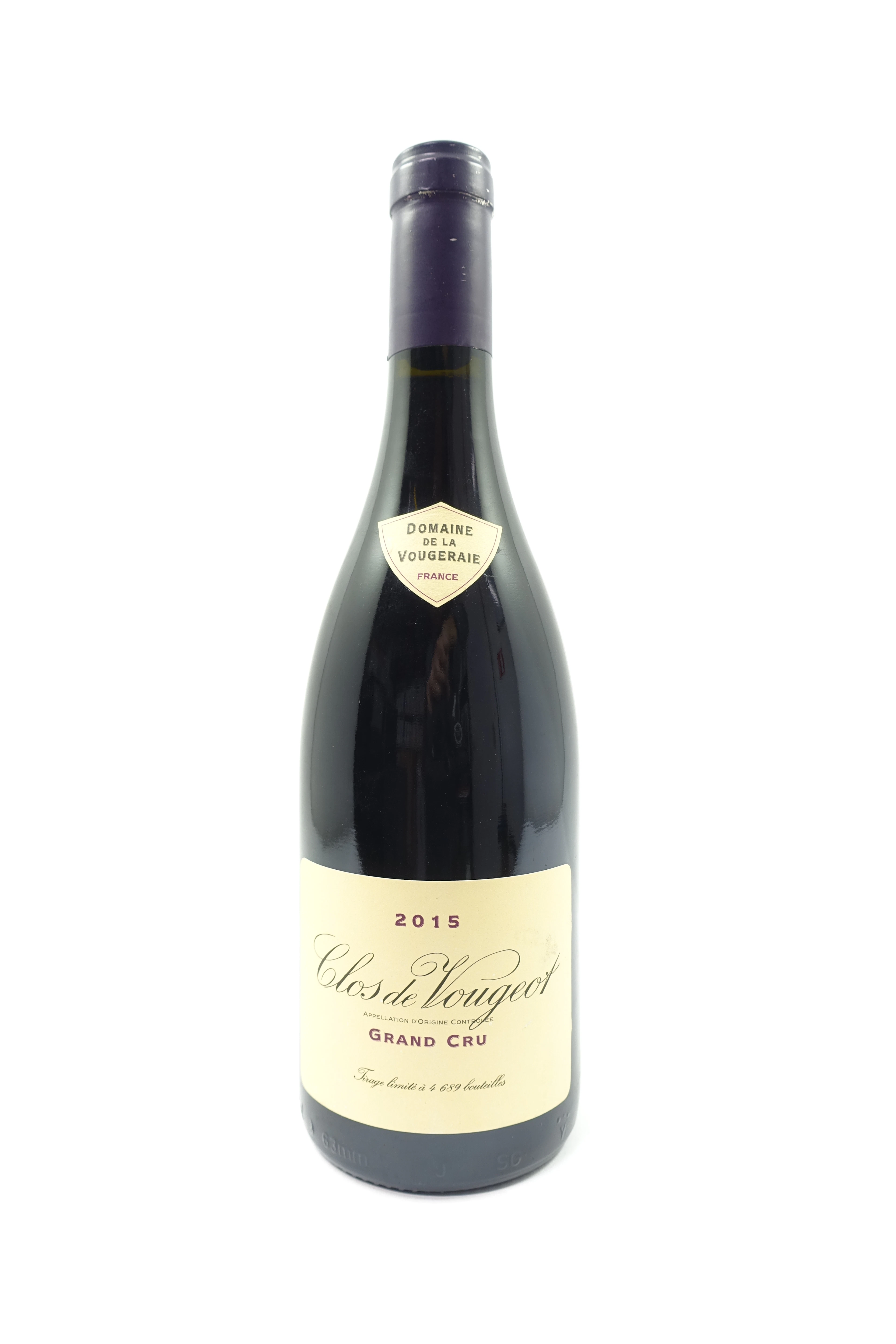 1 bt CLOS DE VOUGEOT 2015 Grand Cru. Domaine de la Vougeraie