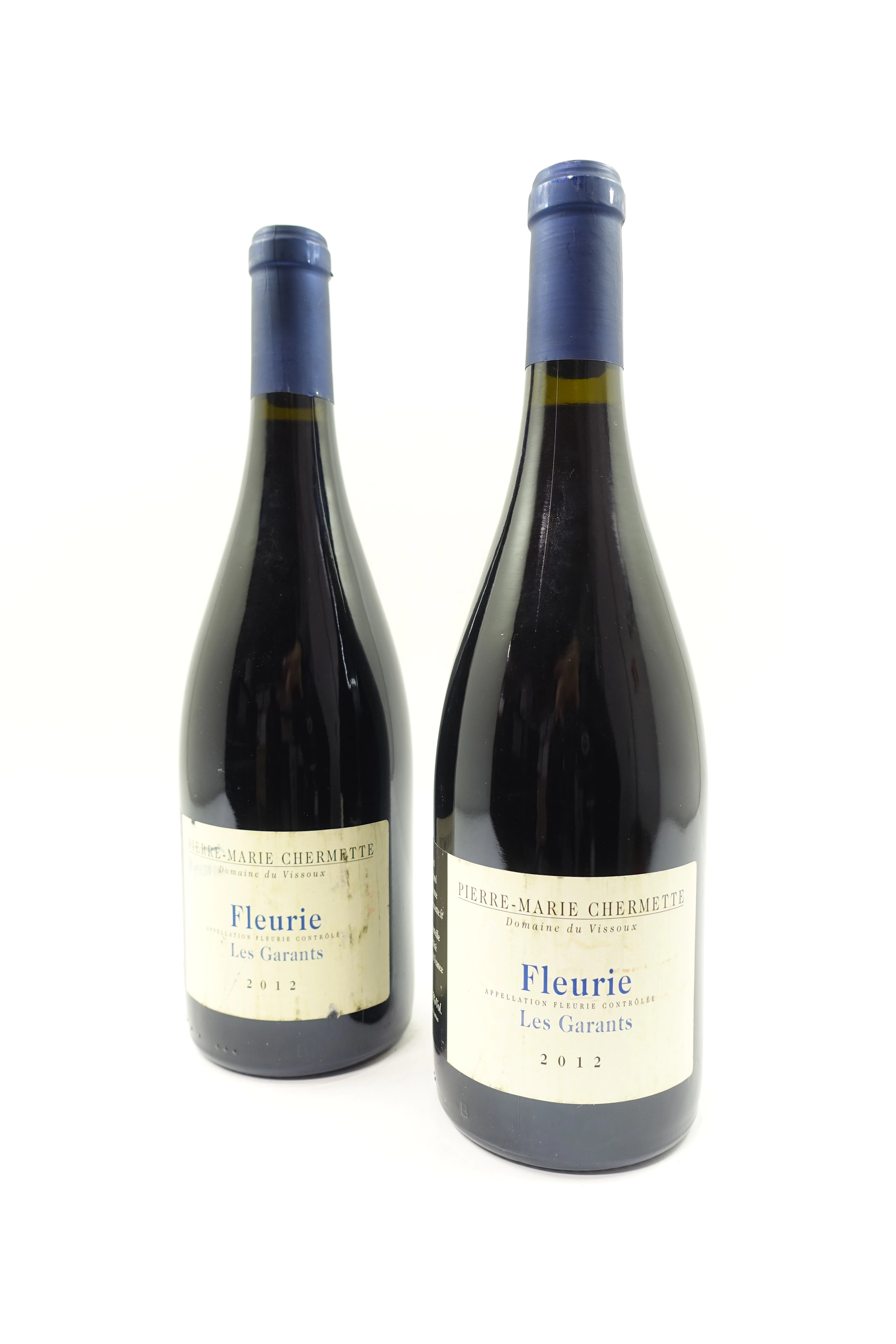2 bts FLEURIE 2012 Les Garants. Domaine du Vissoux. Pierre Marie Chermette