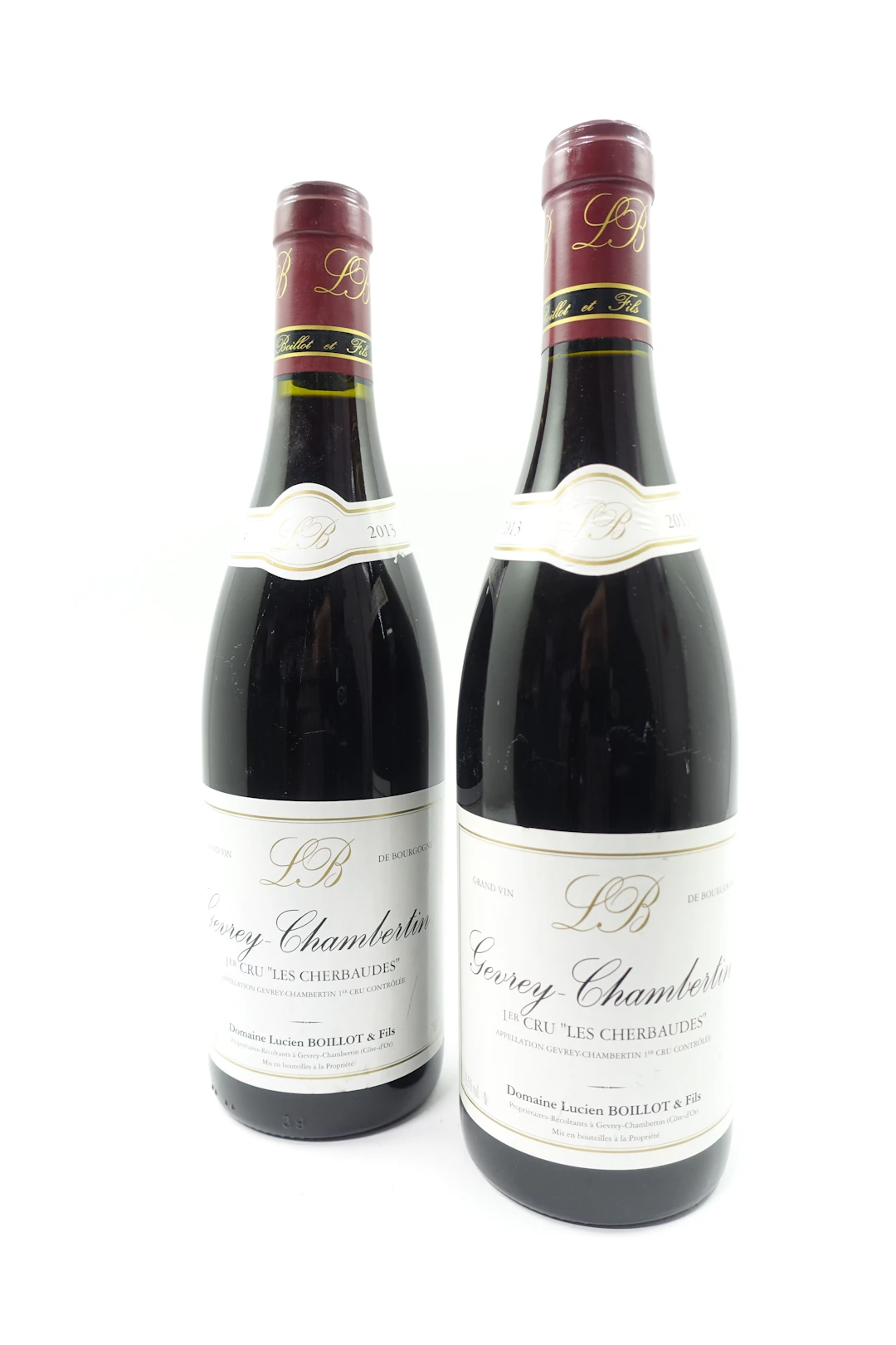 2 bts GEVREY CHAMBERTIN 2013 1er Cru Les Cherbaudes. Domaine Lucien