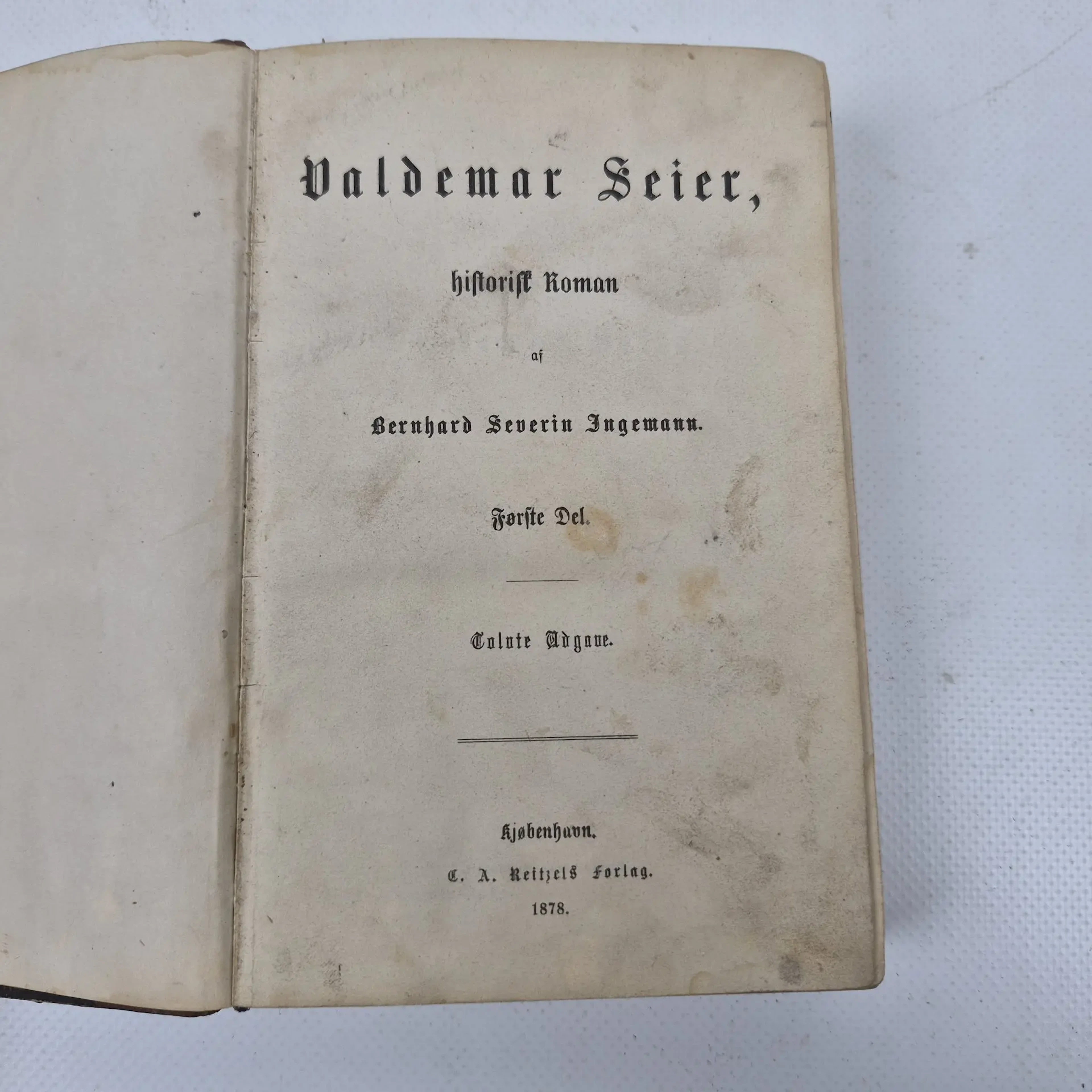"Valdemar Seier" - Historisk roman - Bernhard Severin Ingemann - 1878
