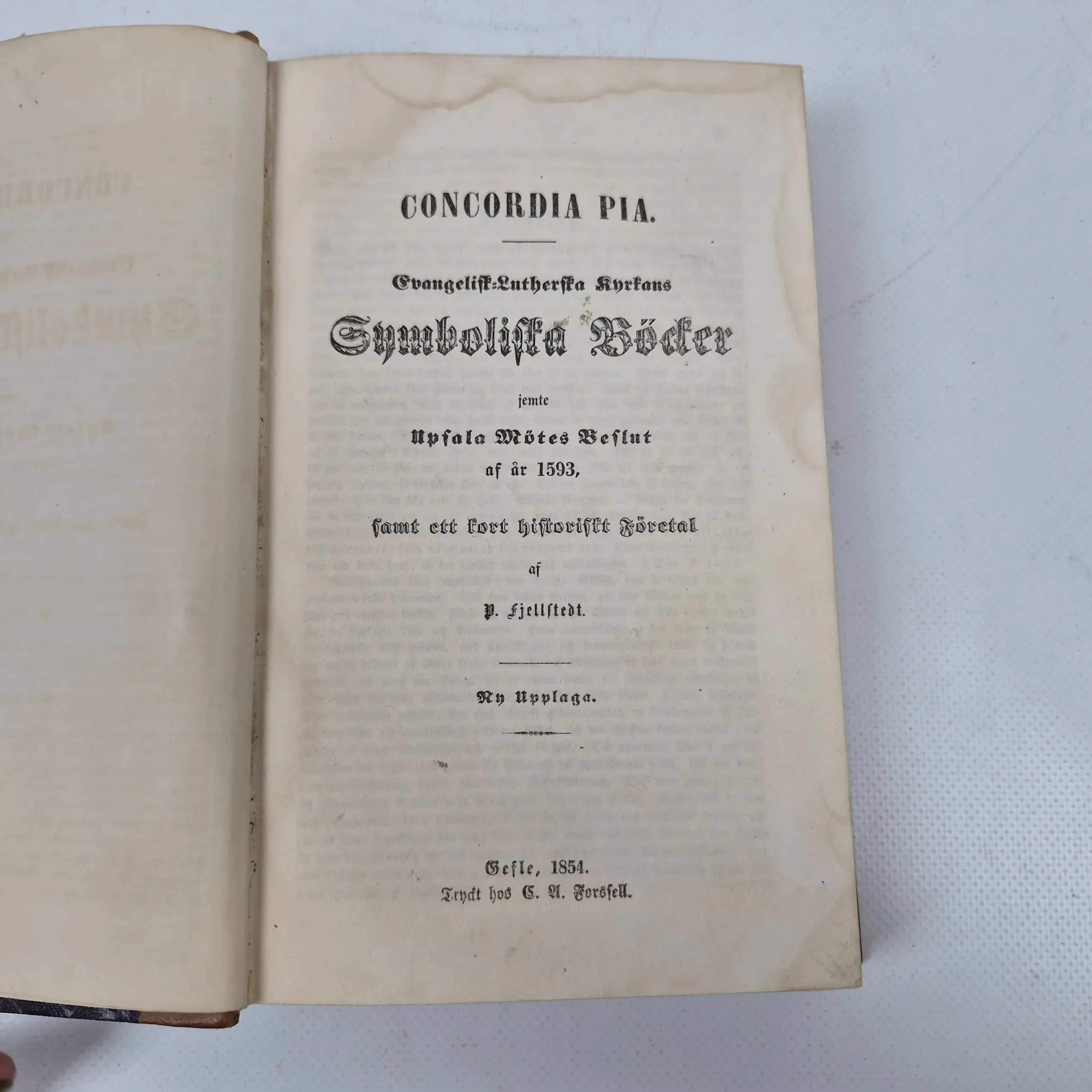 "Concordia Pia: Evangelisk-Lutherska kyrkans Symboliska böcker" - 1854