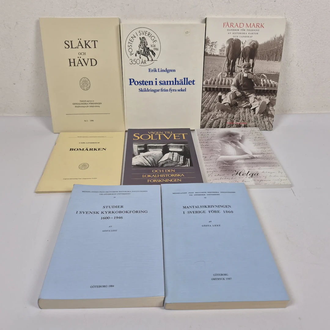 Parti svenska historiska & genealogiska böcker - Erik Lindgren & Gösta