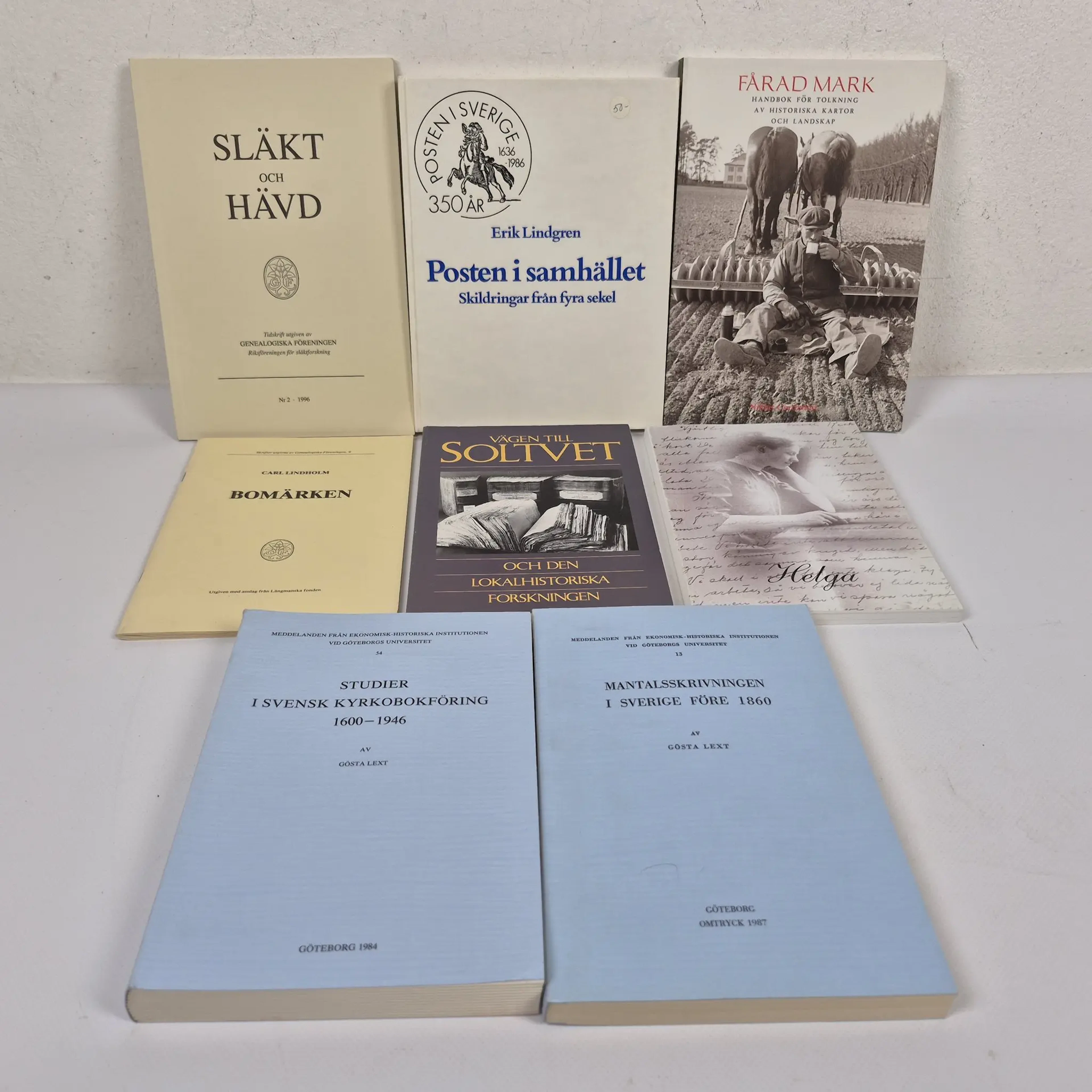 Parti svenska historiska & genealogiska böcker - Erik Lindgren & Gösta