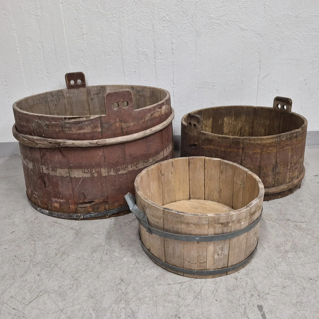 3st. Stora laggkärl - Baljor - Allmoge - 1800 tal - Jämtland