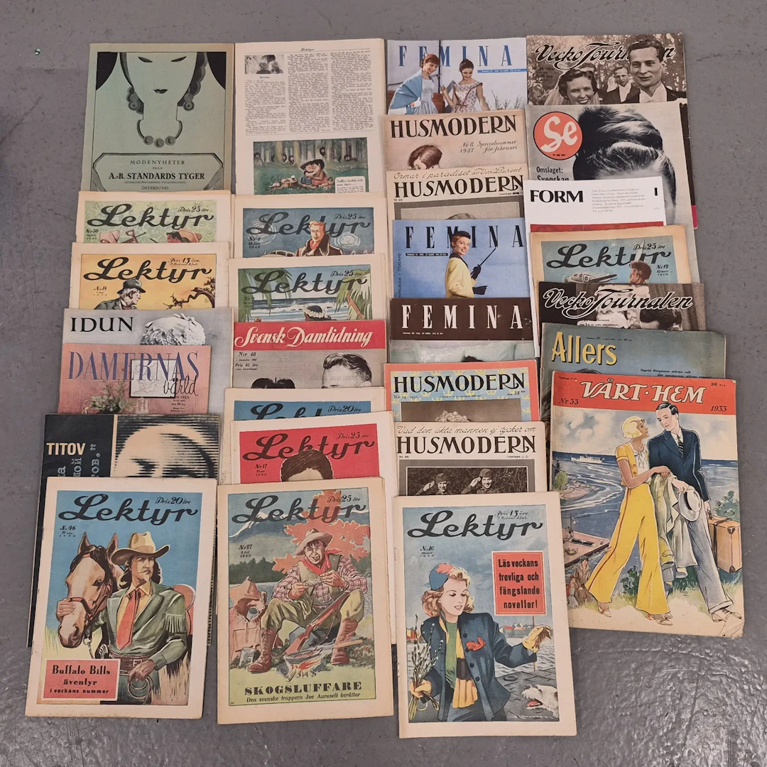 Parti veckotidningar - Tidningar - Vintage - Se, Lektyr, Husmodern, mm
