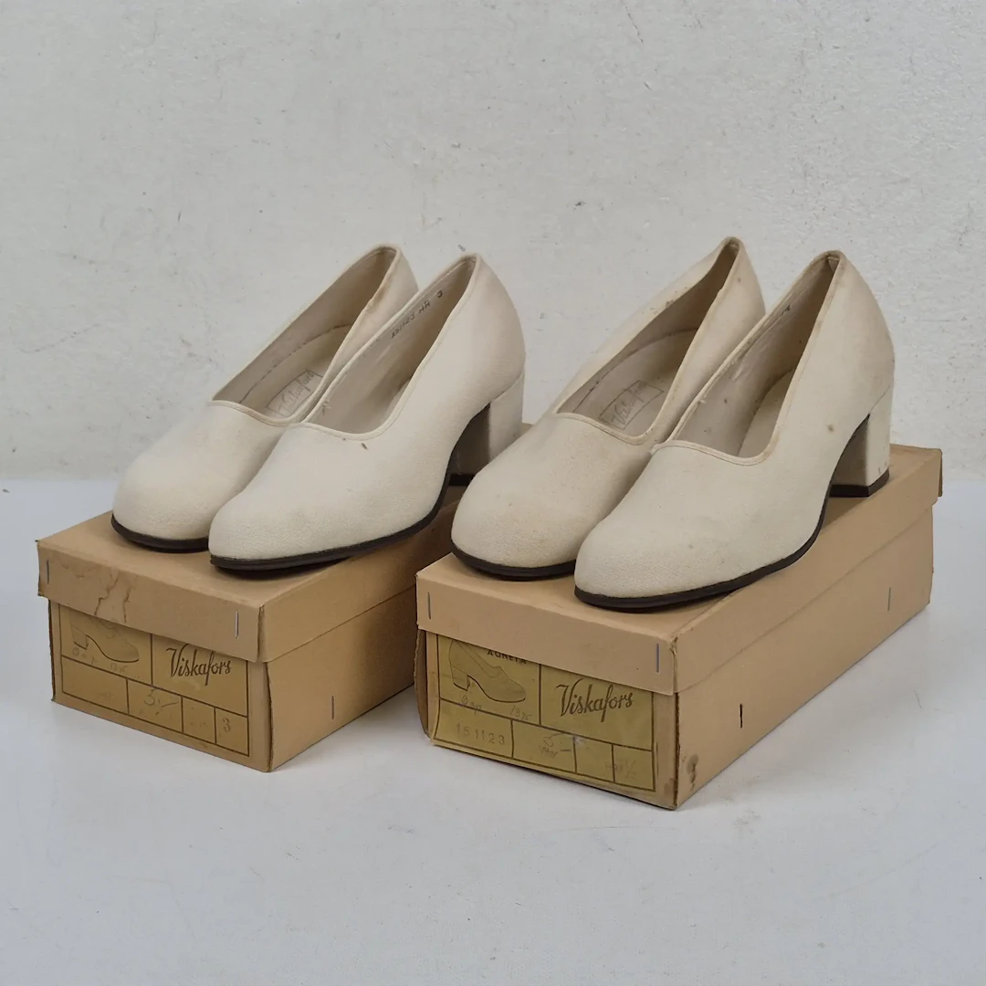 2par Viskafors "Agneta" blockskor - Klackskor - Blockklack - Skor - Vintage