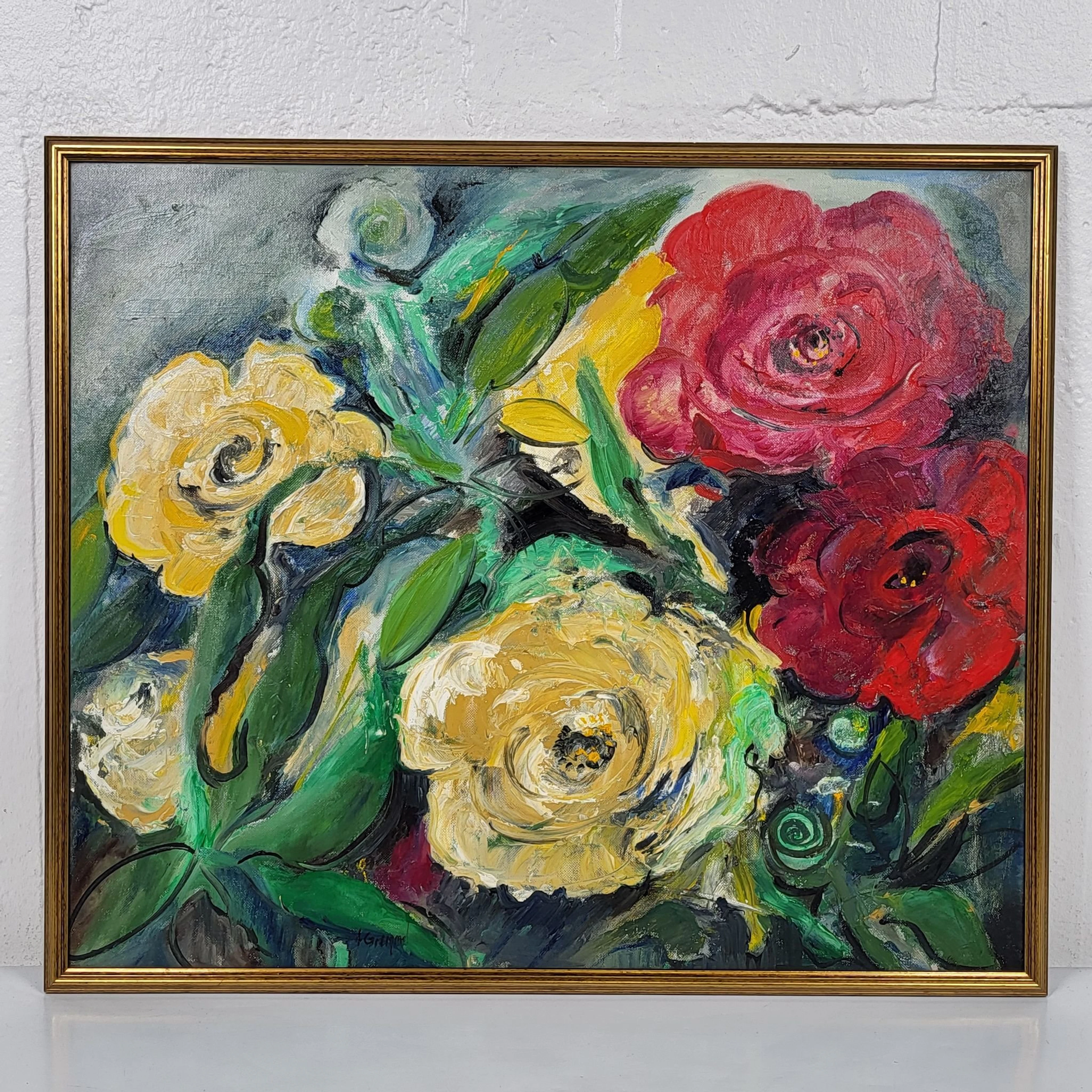 Inger Gremmel - Olja på pannå - Signerad - Blommor