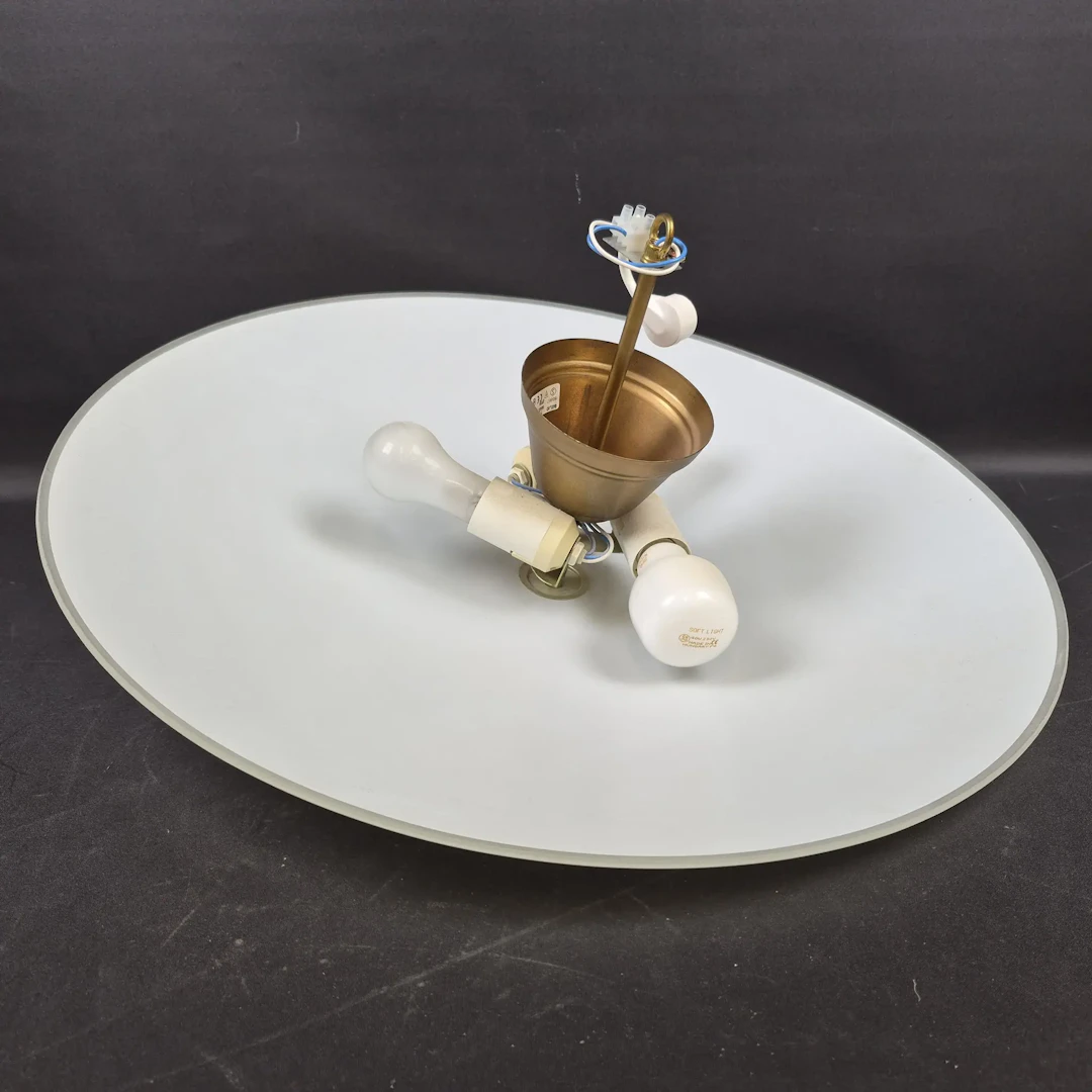 Taklampa i glas & mässing - 1900-talet - Lampa - Belid