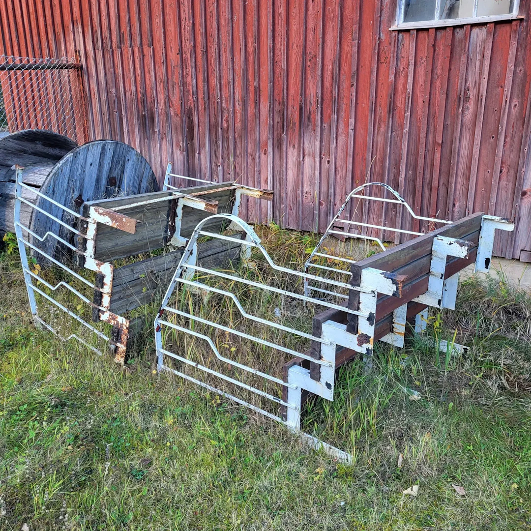 2 st. Trappor i trä & metall - Trätrappa - 1900-tal - Vintage