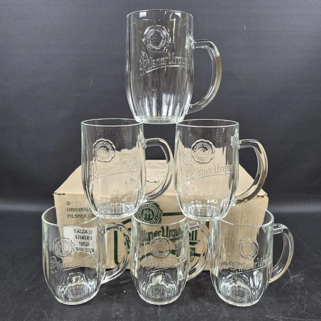 6st. Ölsejdlar - "Pilsner Urquell" - Ölglas - Sejdelglas - 0,5 l