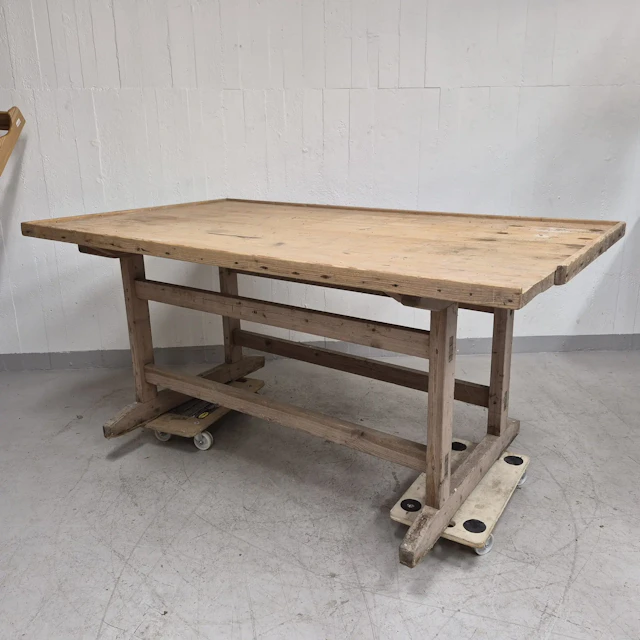 Bockbord i trä - Matbord - Träbord - Bord - 1800-tal - Jämtland - Bakbord