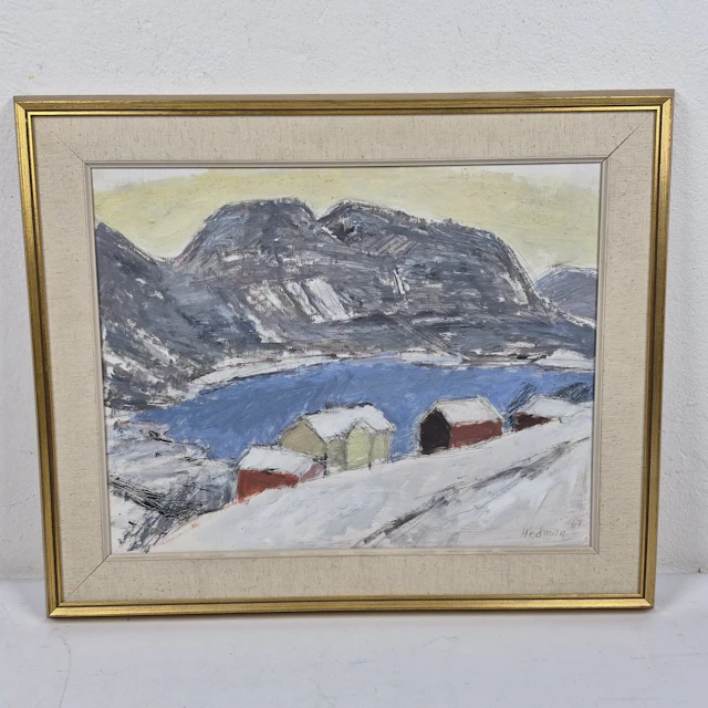 Johan Hedman - "Vättaberget, Hammarstand" - Olja på pannå - Signerad
