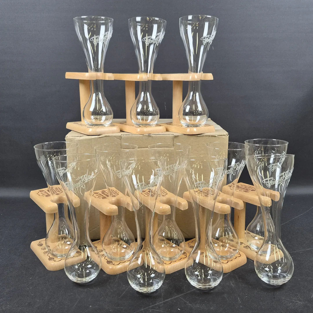 Parti ölglas med träställning - "KWAK" - Ölglas - 33 cl