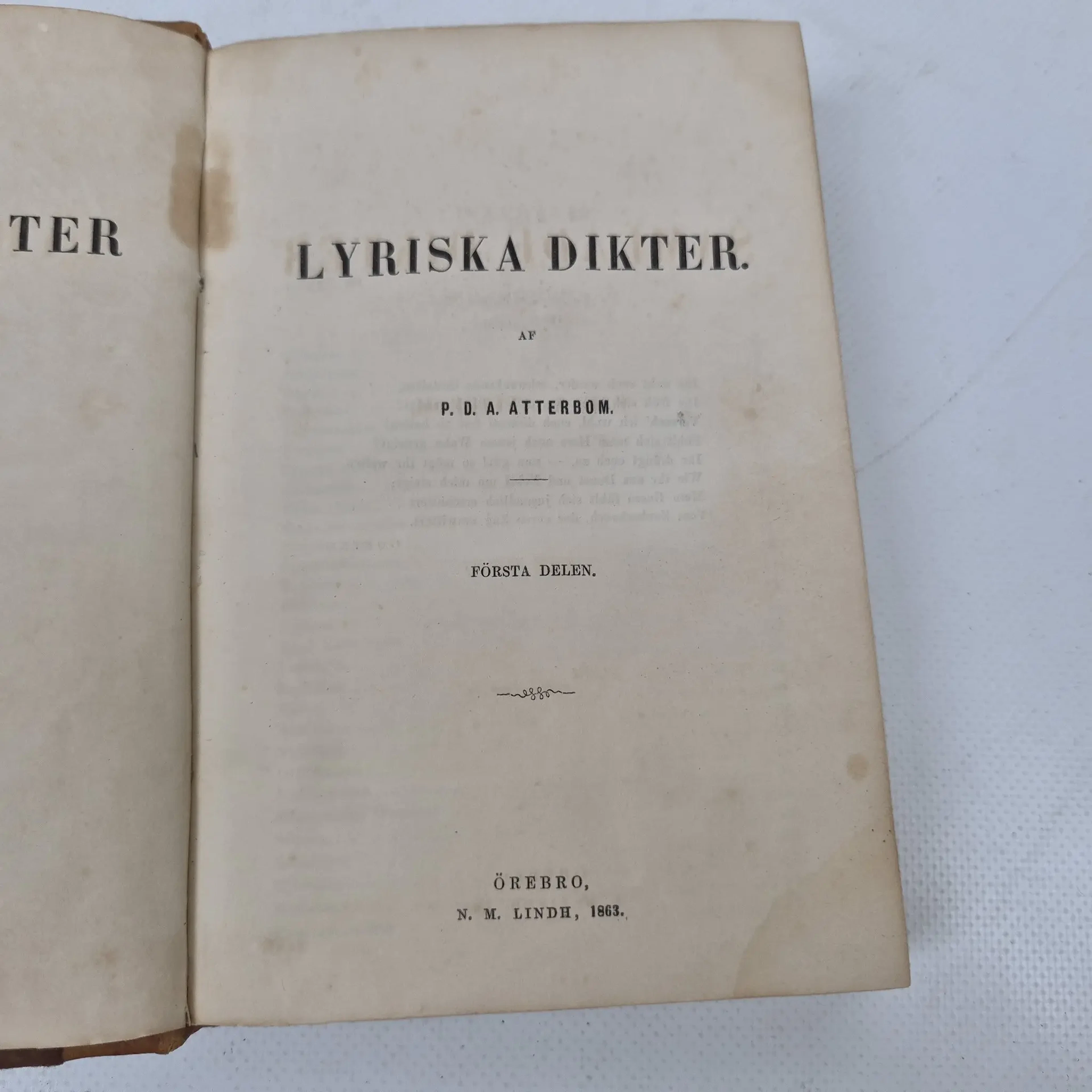 "Lyriska dikter" - P. D. A. Atterbom - 1863