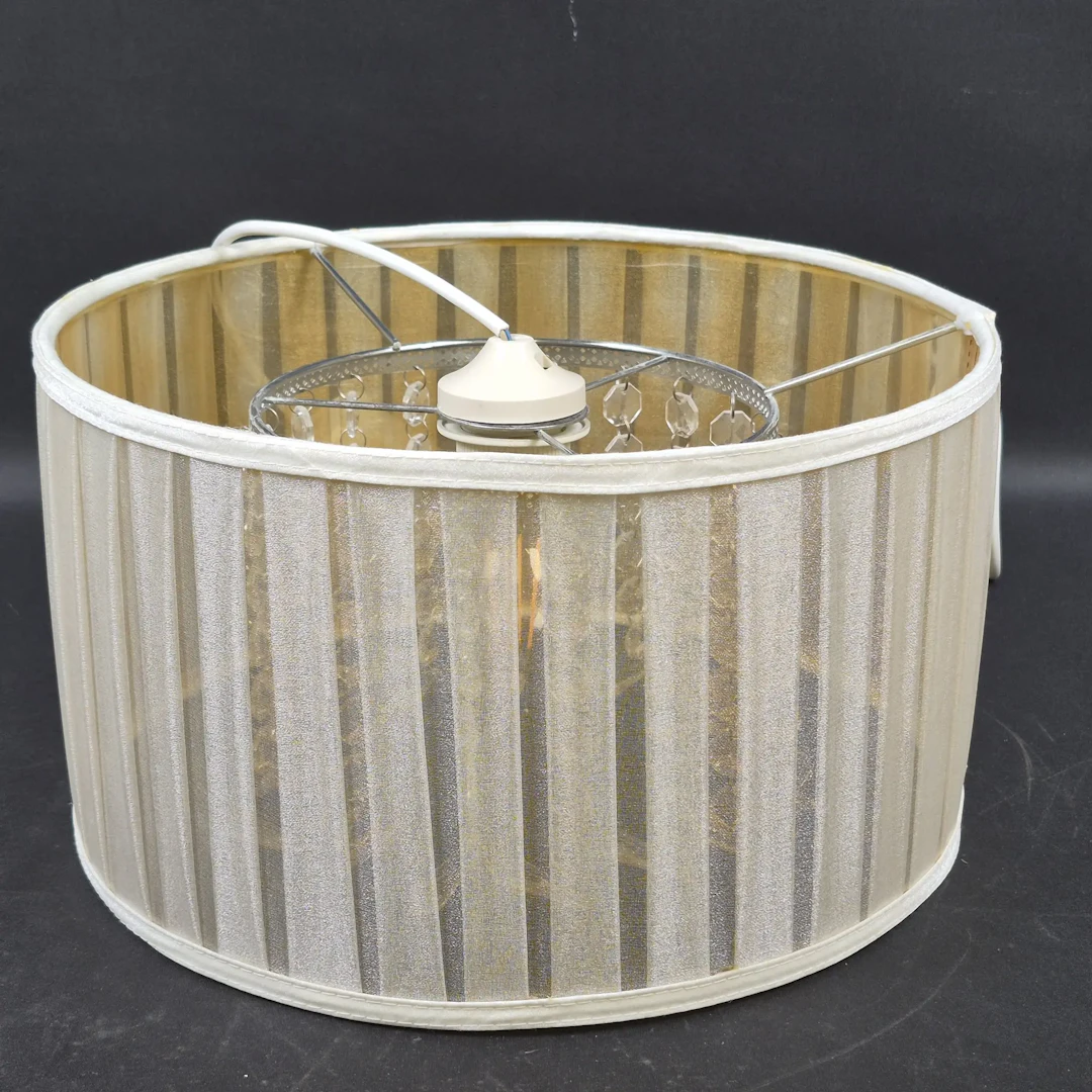 Taklampa i metall med prismor & textilskärm - Lampa - K-Fab