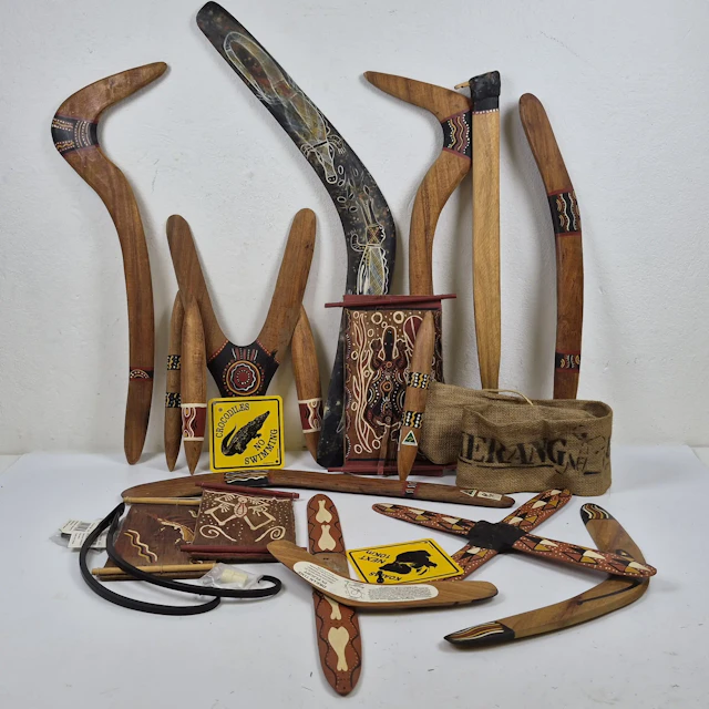 Parti dekorationer - Australiska souvenirföremål - Bumeranger & klapppinnar