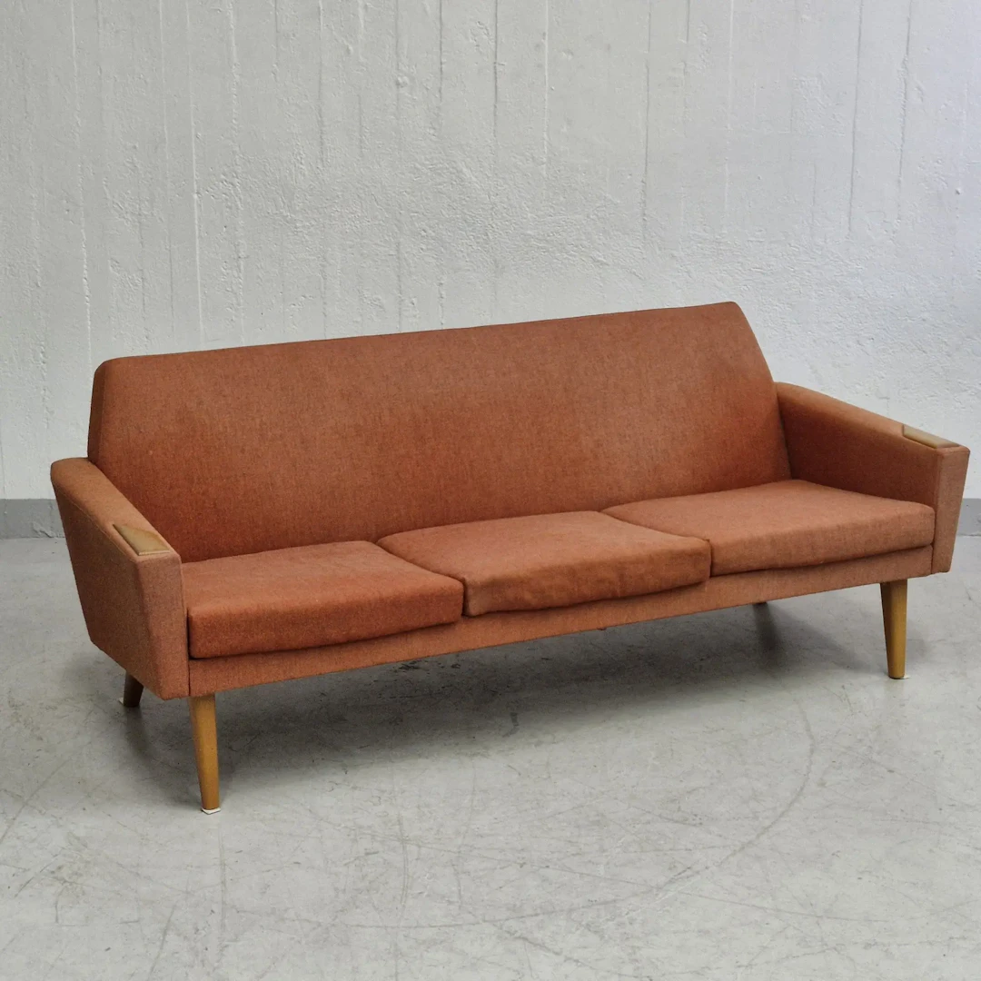 Textilklädd soffa - 3-Persons loungesoffa - Tygsoffa - 1950-tal - Vintage