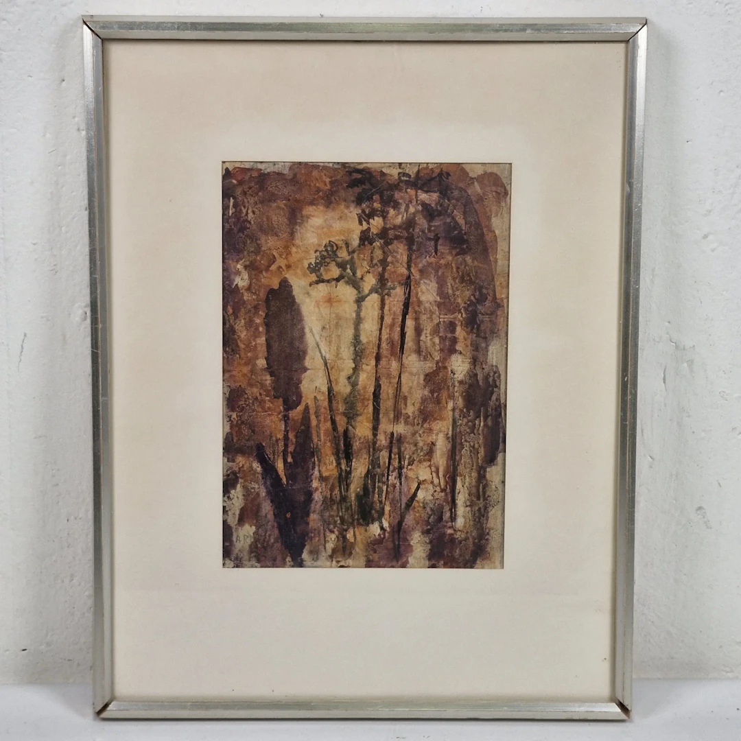 Arne Bohman 1964 - Abstrakt motiv - Inglasad gouache - Tavla