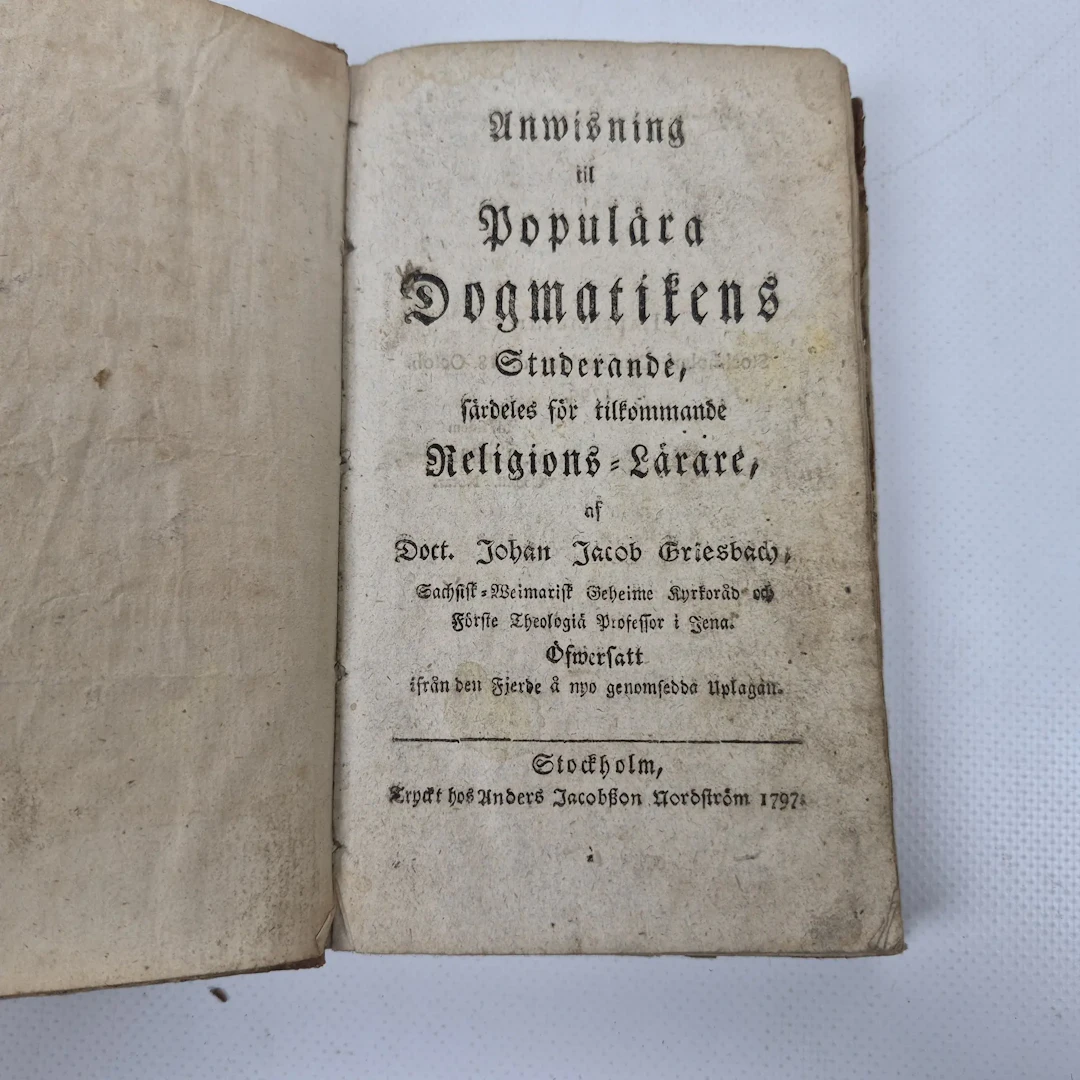 "Anwisning till Populära Dogmastikens Studerande" - Johan Jacob Griesbach