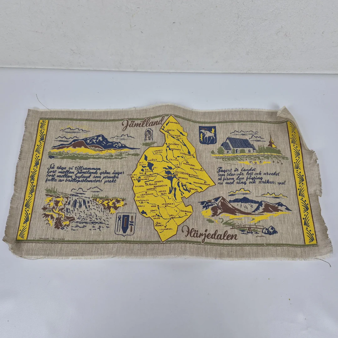 Väggbonad - "Jämtland" & "Härjedalen" - Textiltavla - Jämtlandssången
