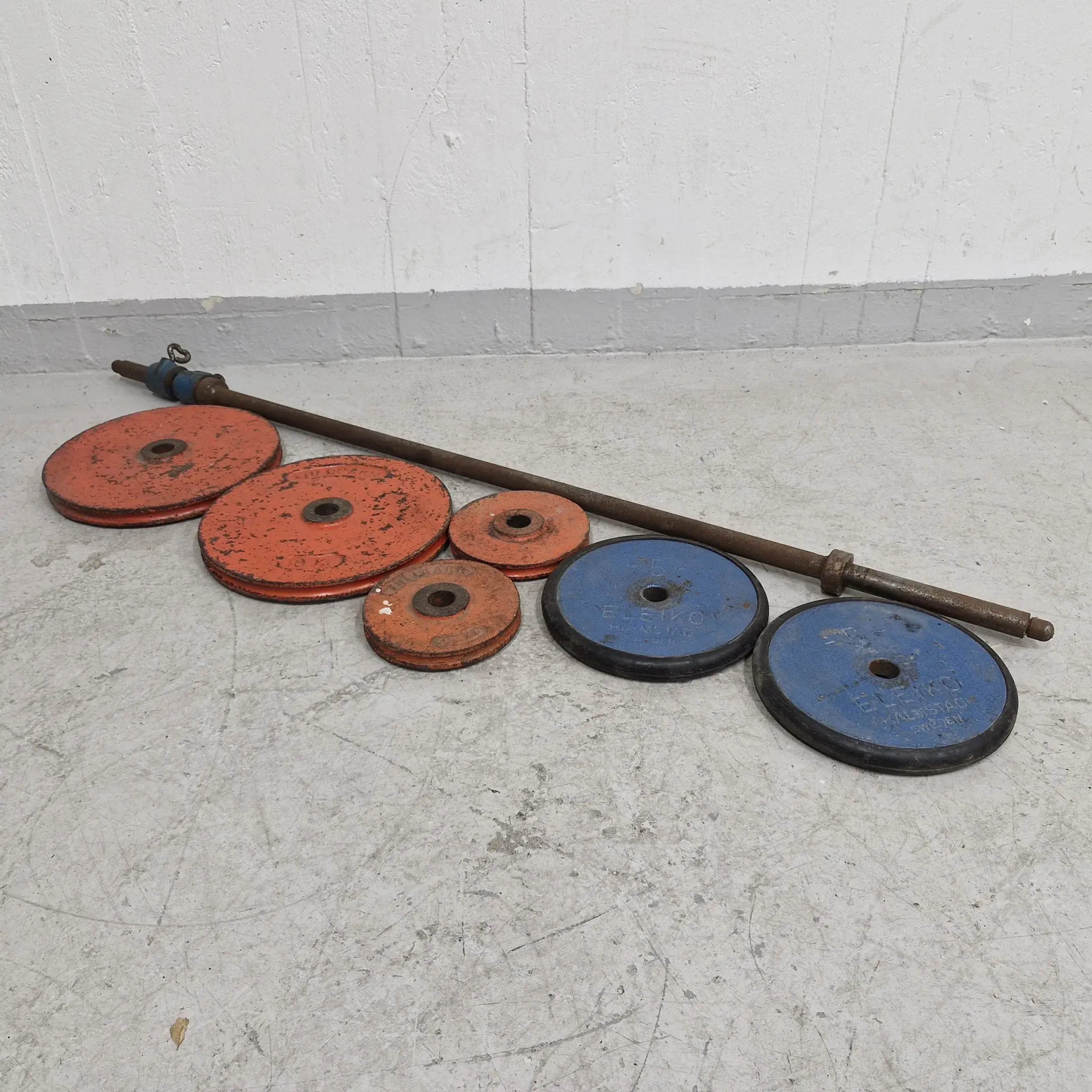 Skivstång med viktskivor - Eleiko & Tullecarna - 40kg - Hemmagym - Vikter