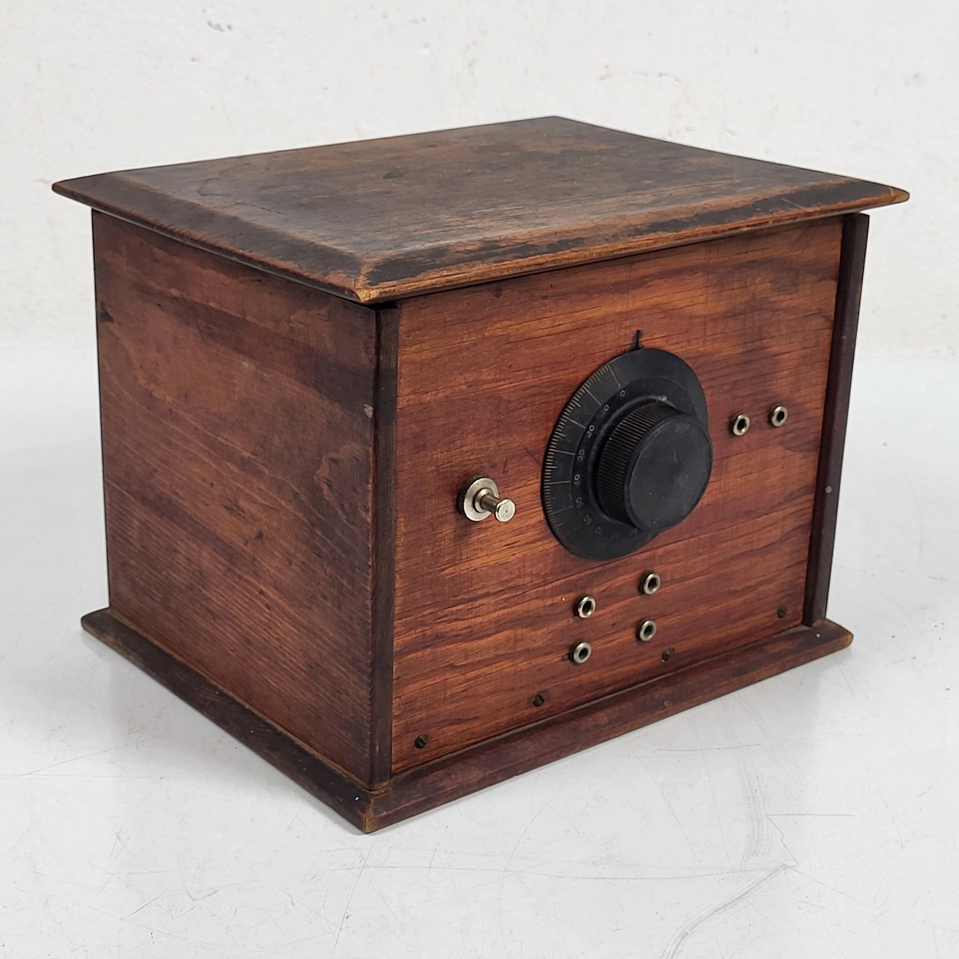 Äldre kristallmottagare i trä - Radio - Vintage
