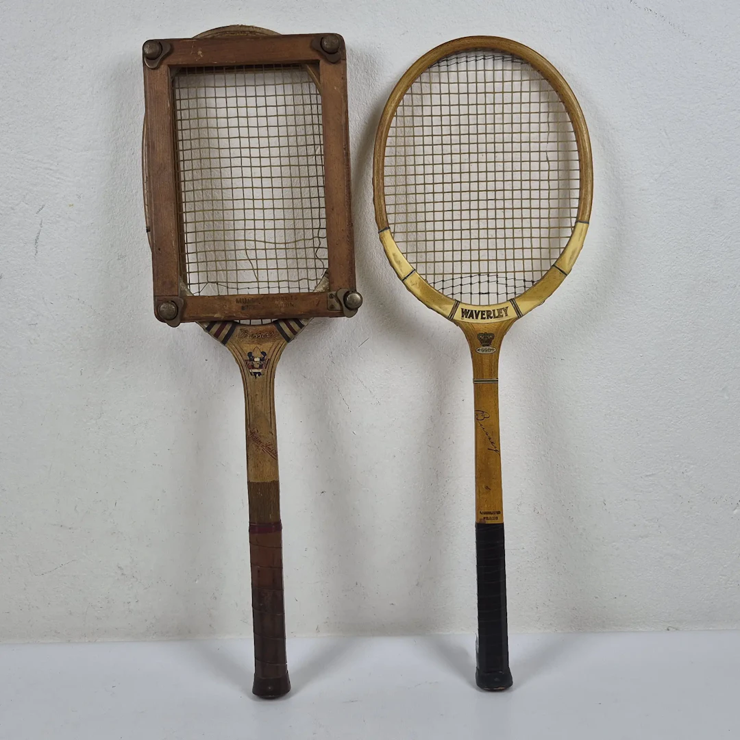 Paret äldre tennisracketar i trä - Waverly - Prosser´s - 1900-talets mitt