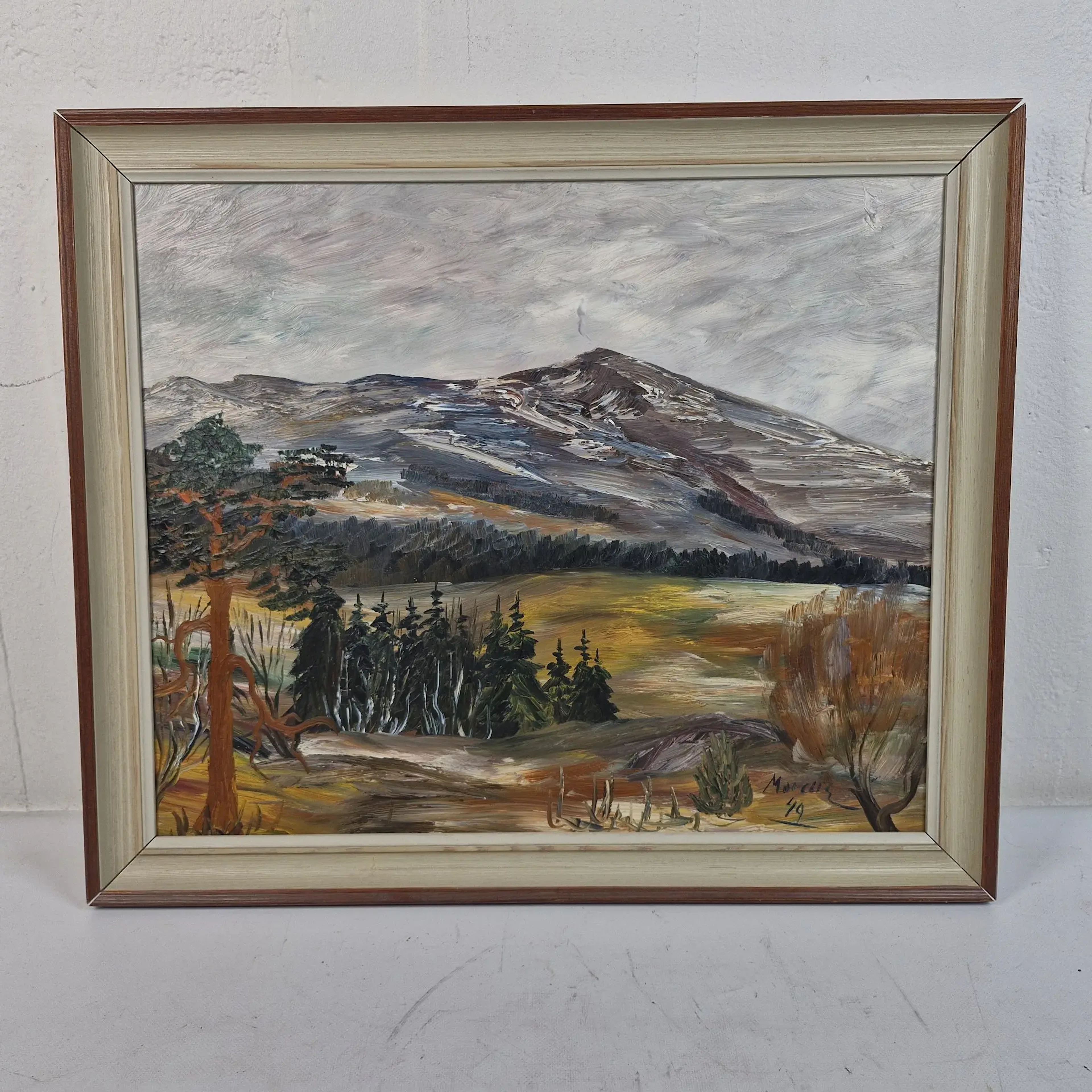 Nils Moréus - 1949 - Landskapsmotiv - Oljemålning på pannå - Tavla