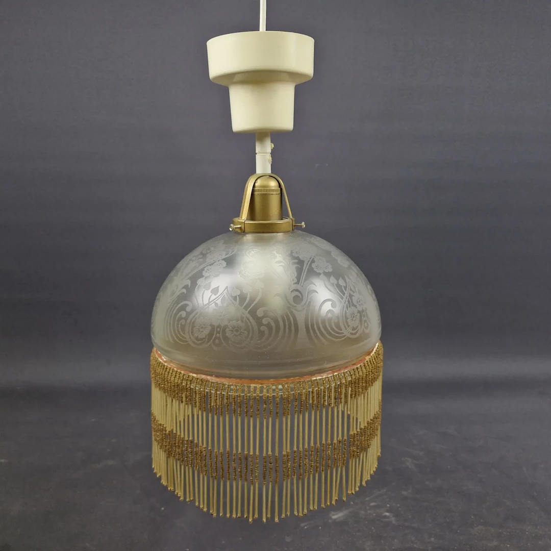Taklampa i metall - Lampa - 1900-tal - Franslampa