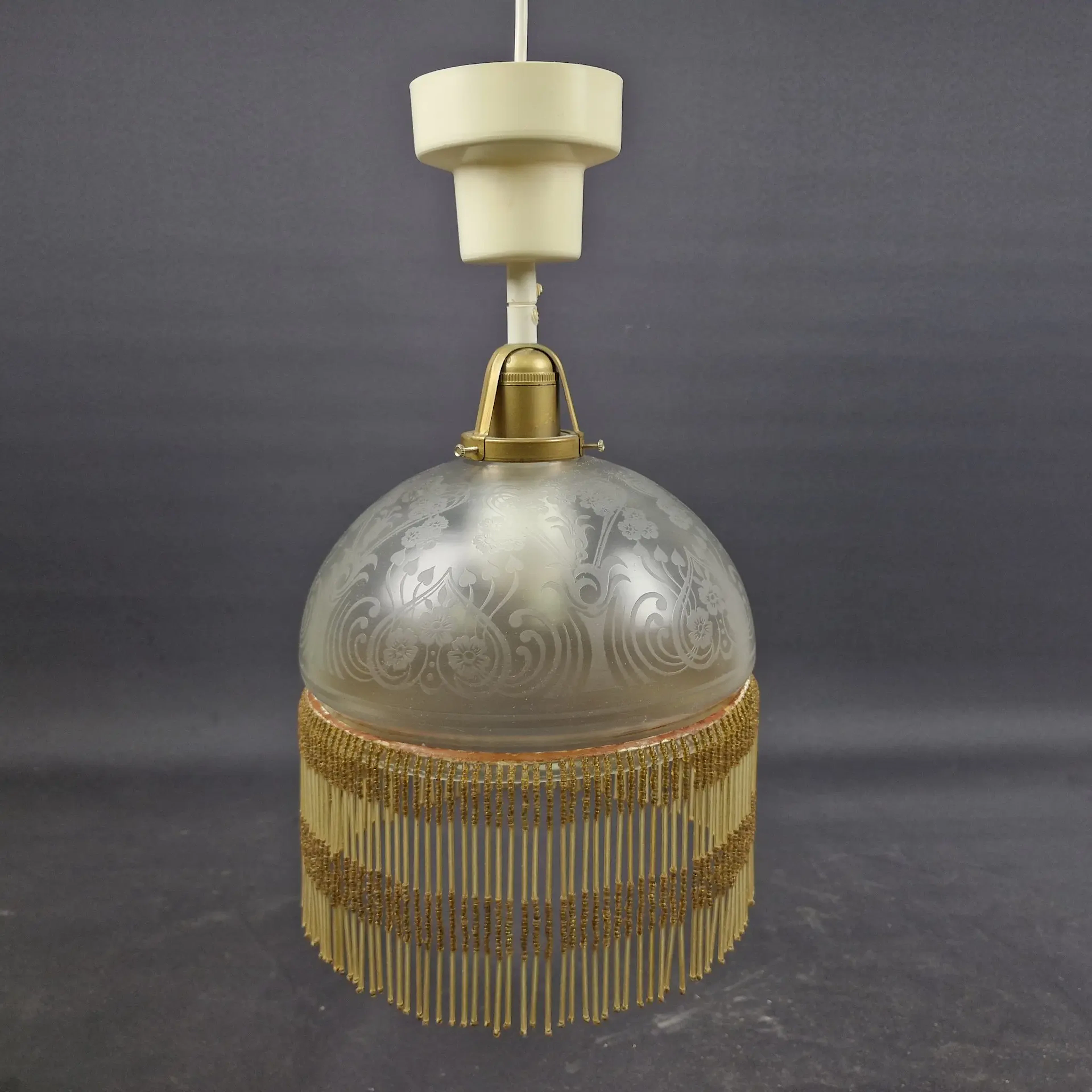 Taklampa i metall - Lampa - 1900-tal - Franslampa