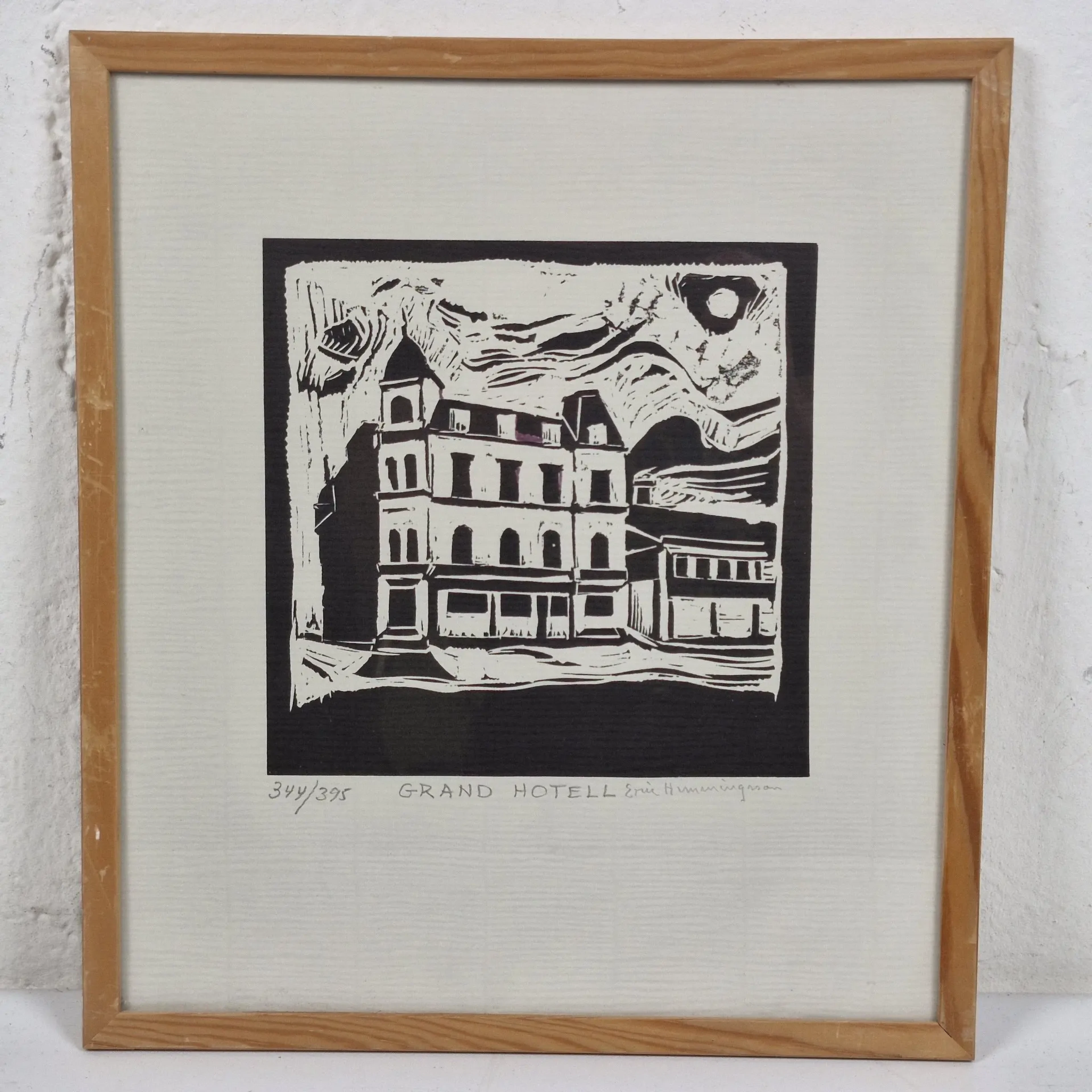 Eric Hemmingsson - Grand Hotell - Inglasad litografi - 344/395 - Tavla