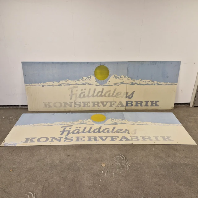 2 st. Skyltar - Fjälldalens Konservfabrik - Jämtland