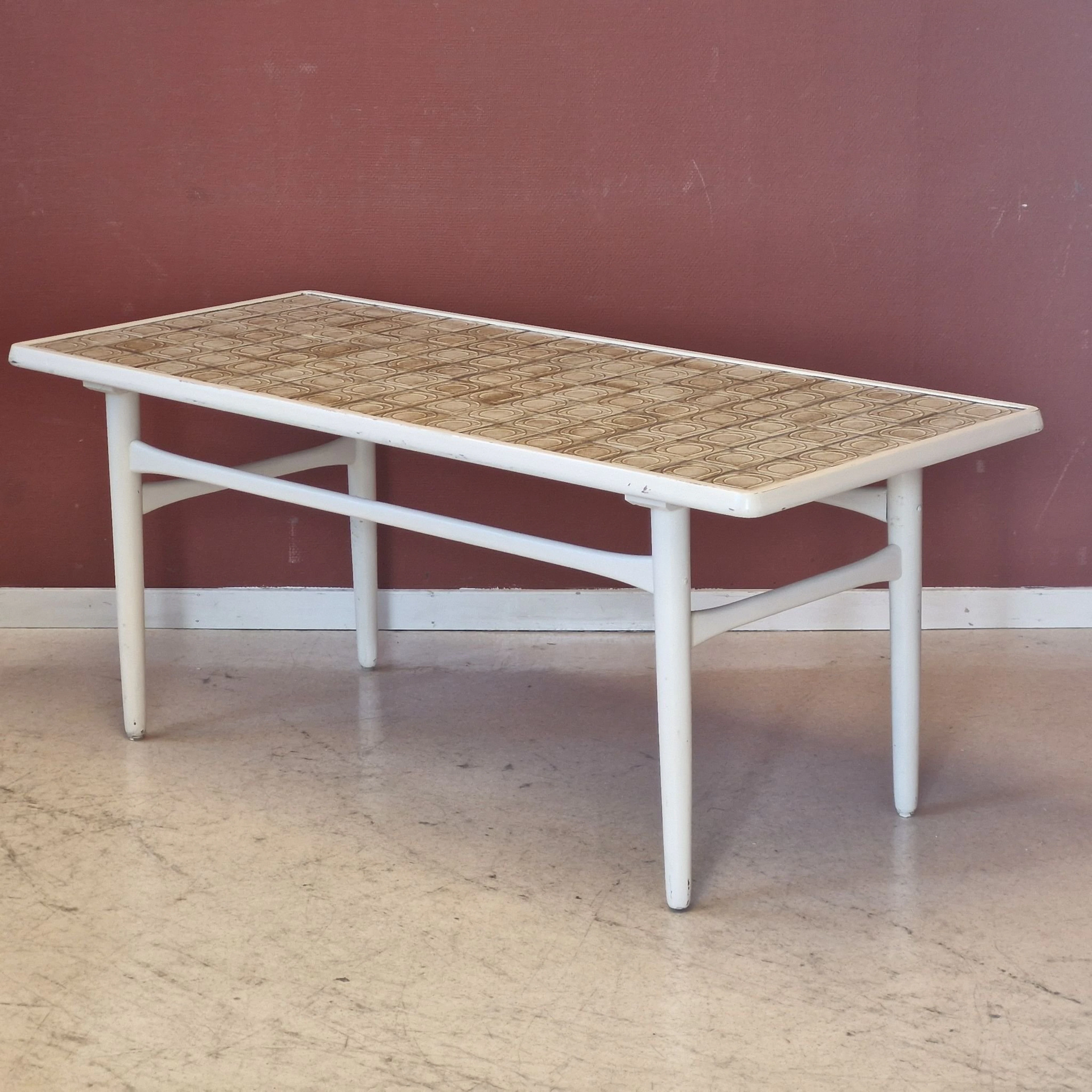 Soffbord i trä & mosaik - Träbord - Sidobord - Bord - 1960-tal