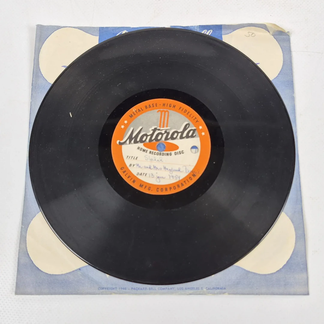 Motorola Home Recording Disc - "Slutet" av Mr & Mrs Haglund - 1954