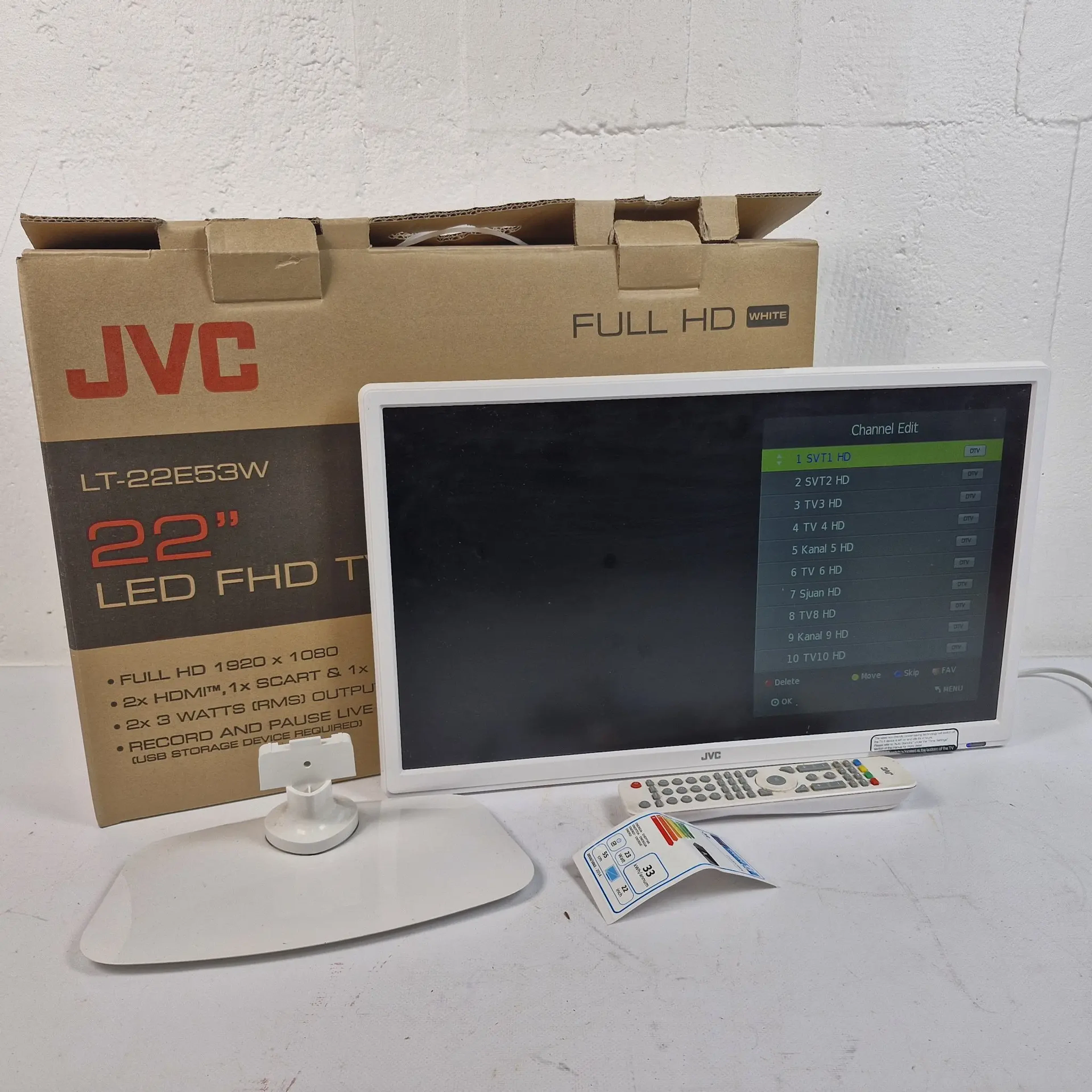 LED-TV - JVC, LT-22E53W - 22" tum - TV-apparat