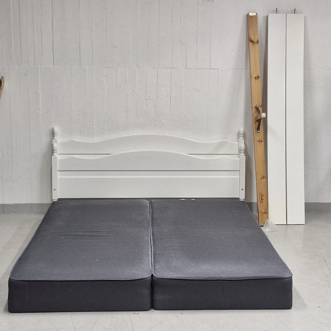Dubbelsäng med sänggavel - Dreamzone-madrass - 200 x 180 cm - Sängram - Säng