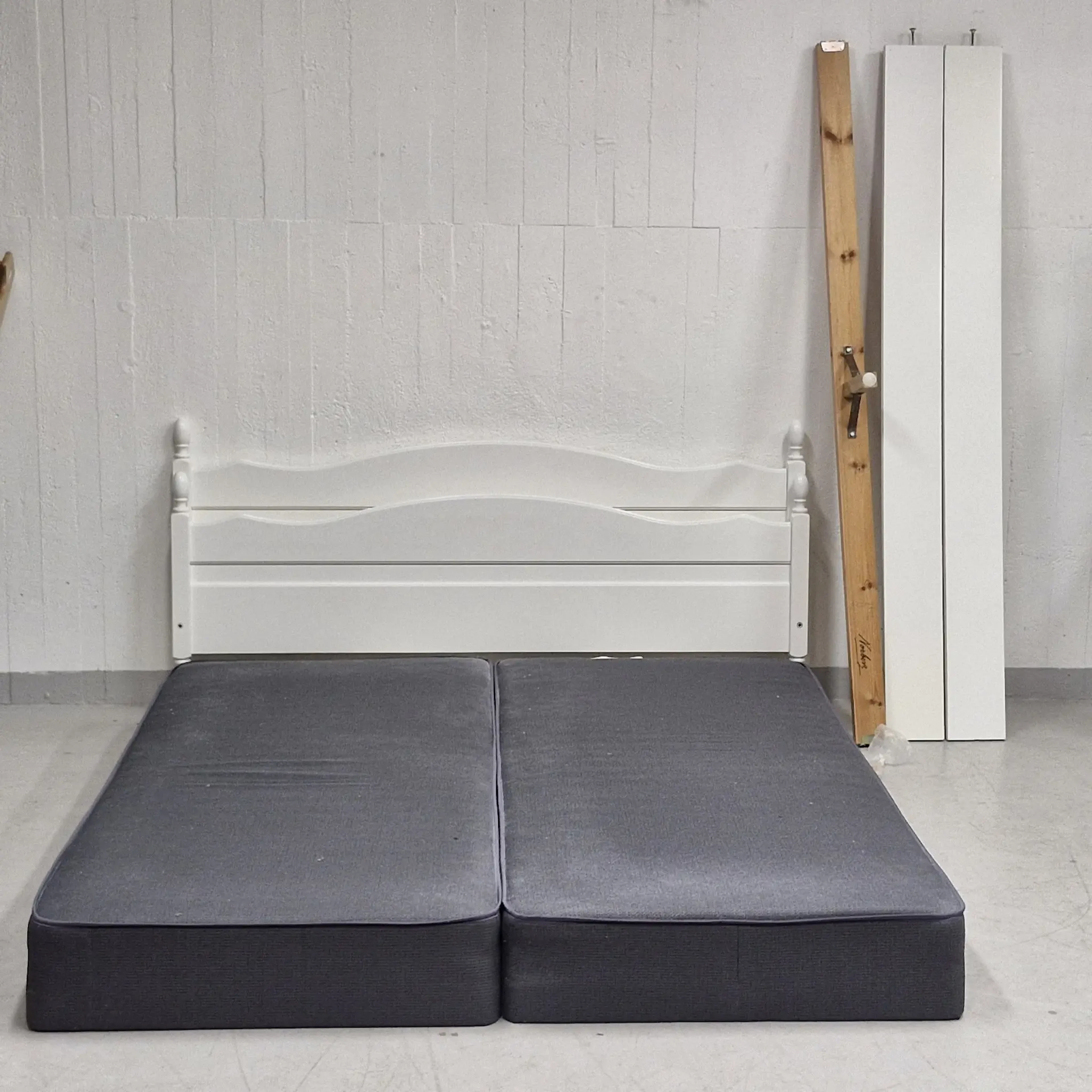 Dubbelsäng med sänggavel - Dreamzone-madrass - 200 x 180 cm - Sängram - Säng