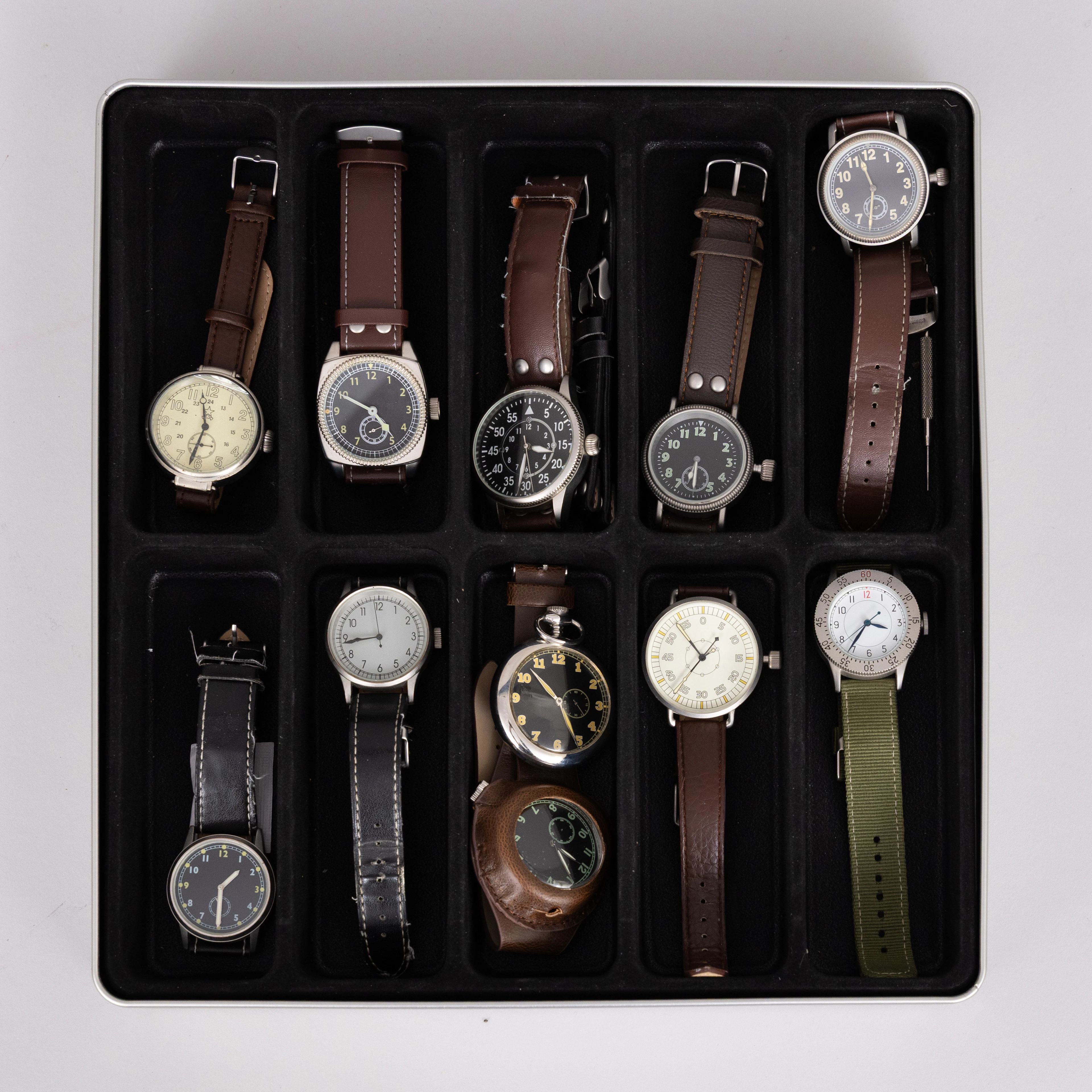 HERRARMBANDSUR, 12 st, mekaniska urverk, Pilot Watch Collection, Editions