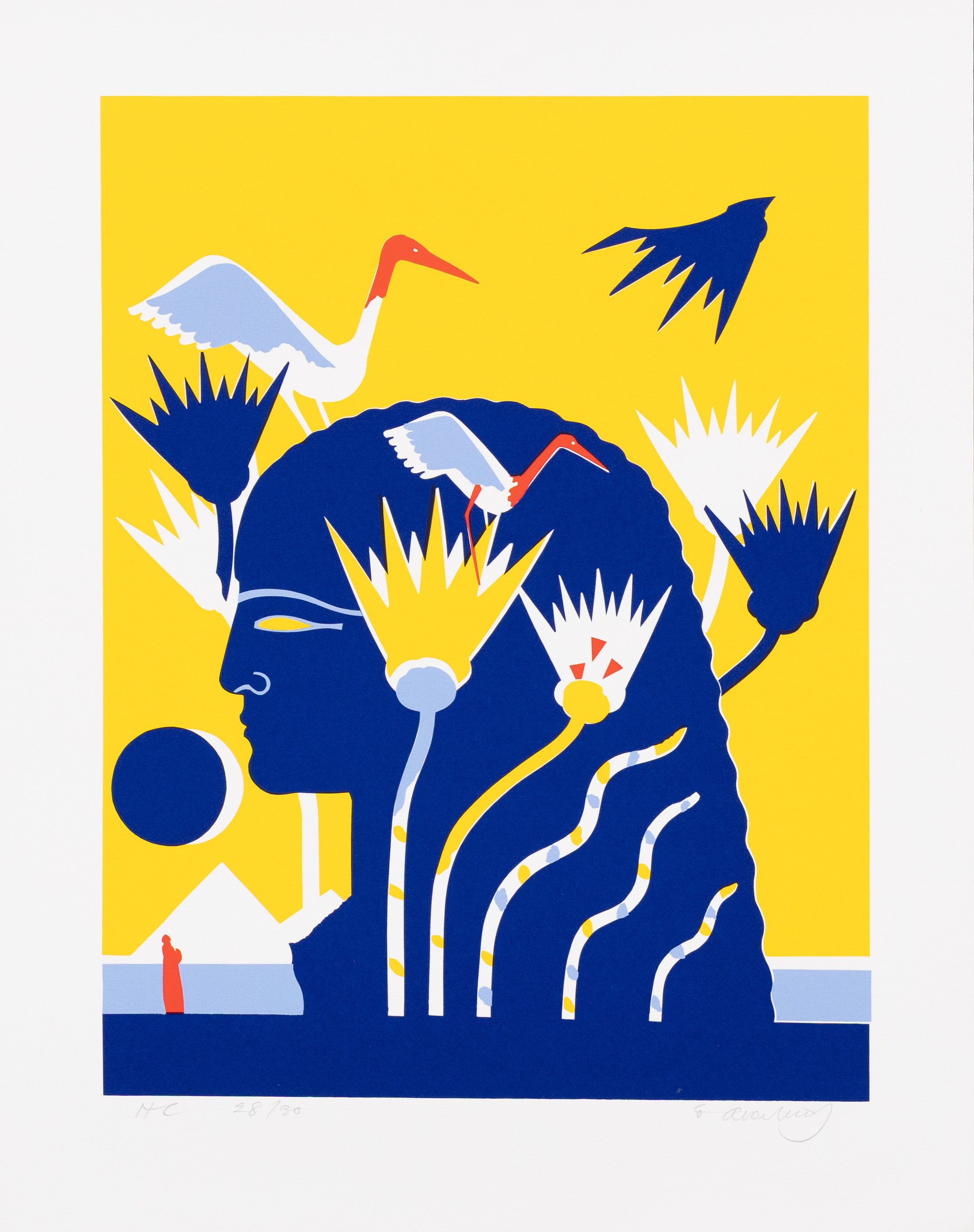 ÅKE ARENHILL (1920-2018). "Sfinx" serigrafi nr HC 28/80 signerad.