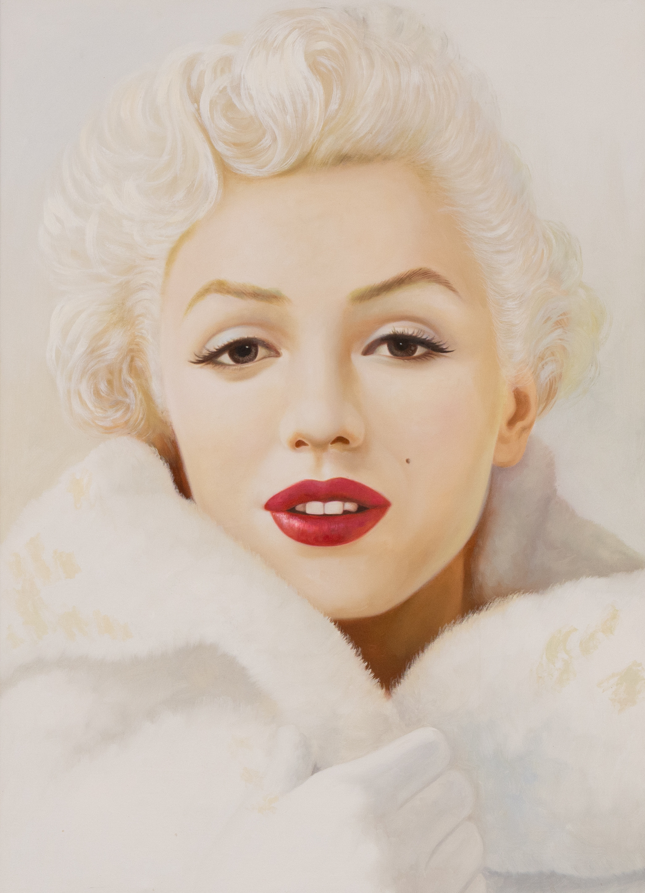 OIDENTIFIERAD KONSTNÄR. Marilyn Monroe, olja på duk, osignerad.