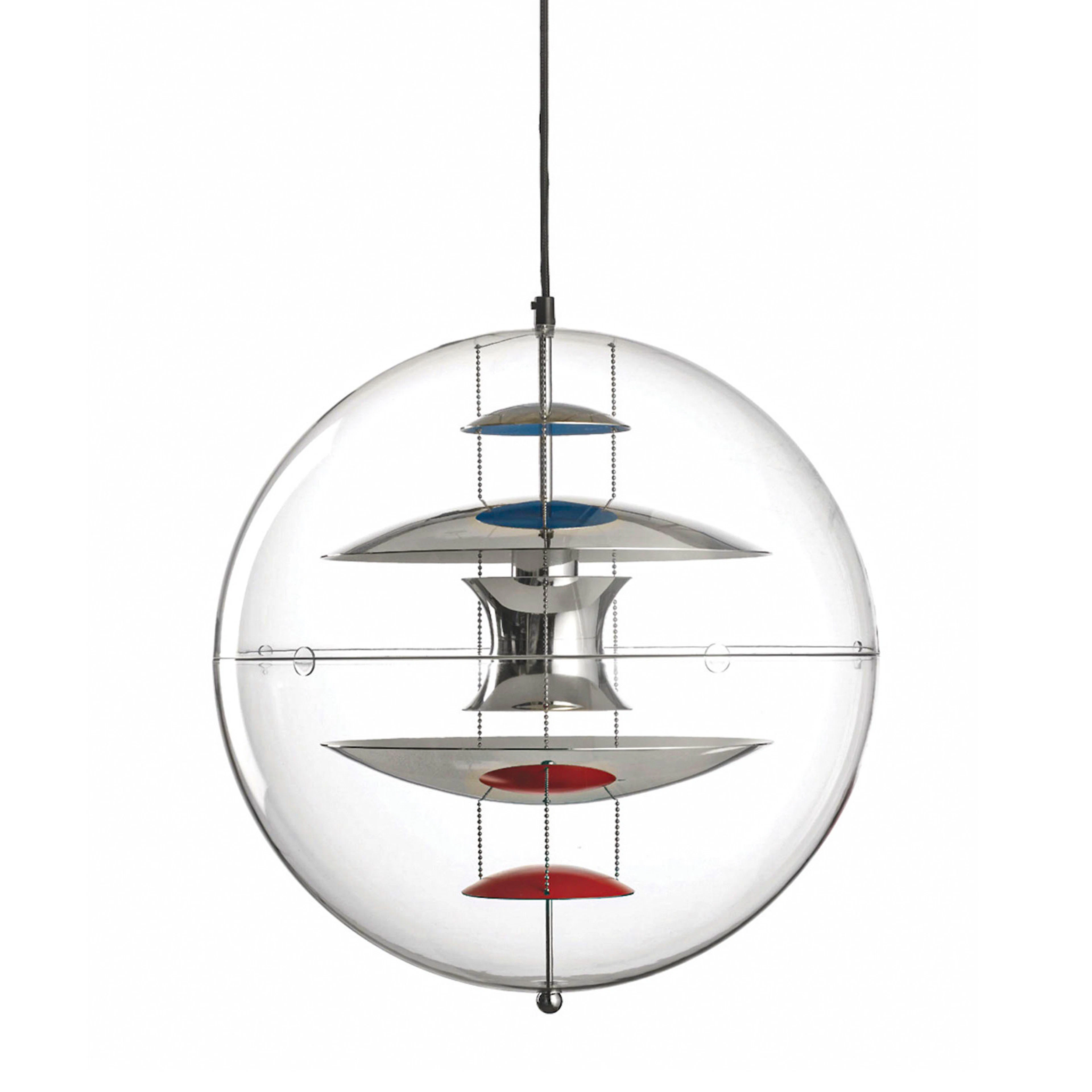 VERNER PANTON. ”VP Globe 40". Taklampa med akrylskärmar, invändig
