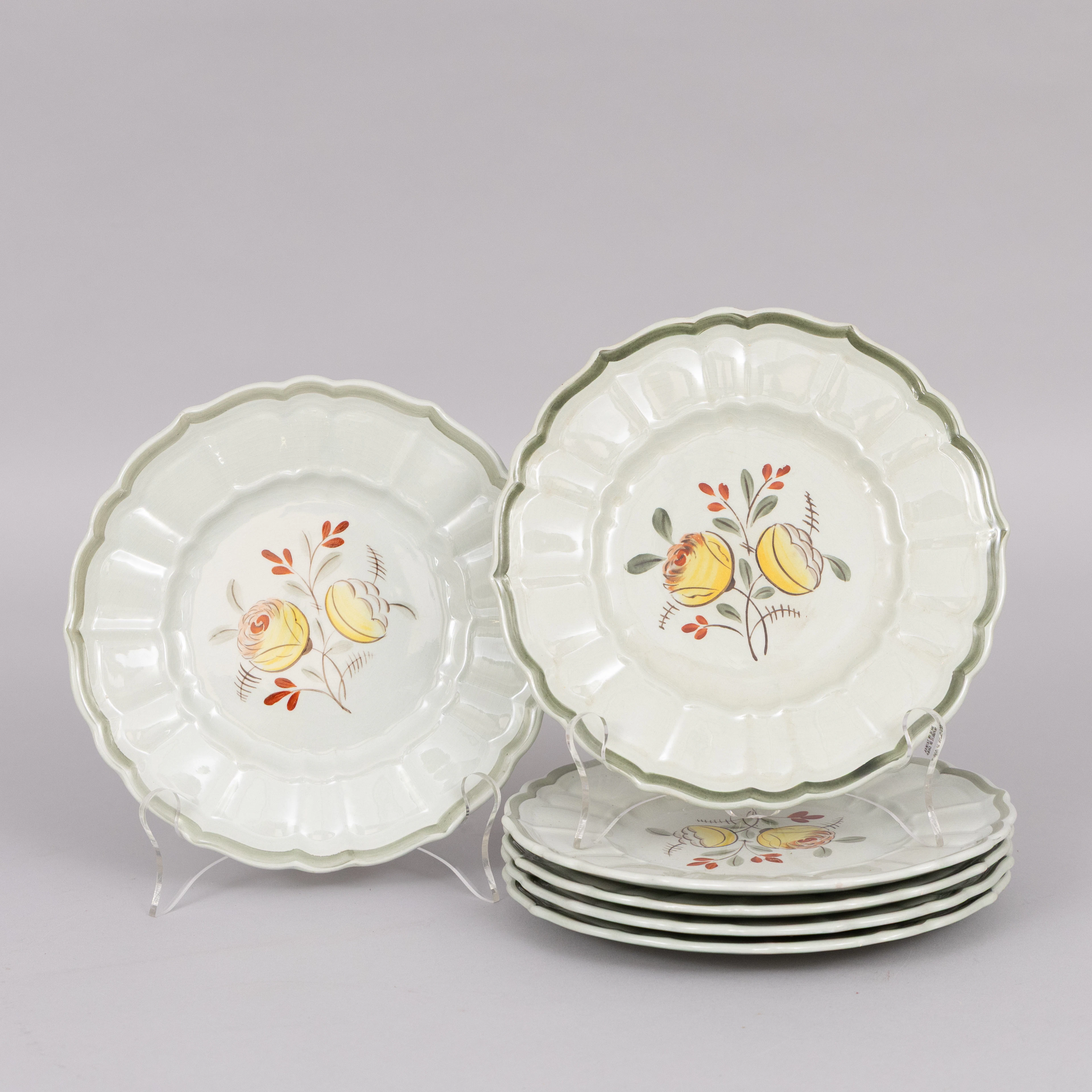 FRUKTASSIETTER, 6 st, flintporslin, Gefle.