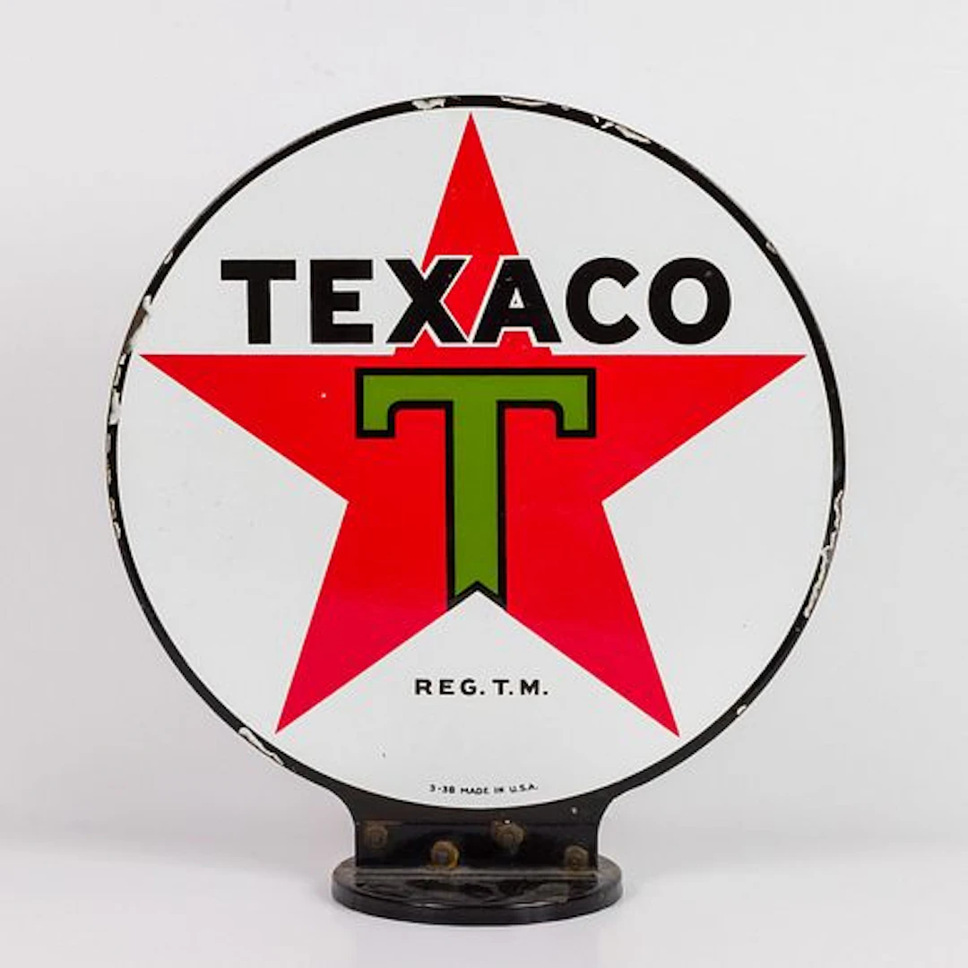 Texaco Double Sided Porcelain Gas Pump Sign