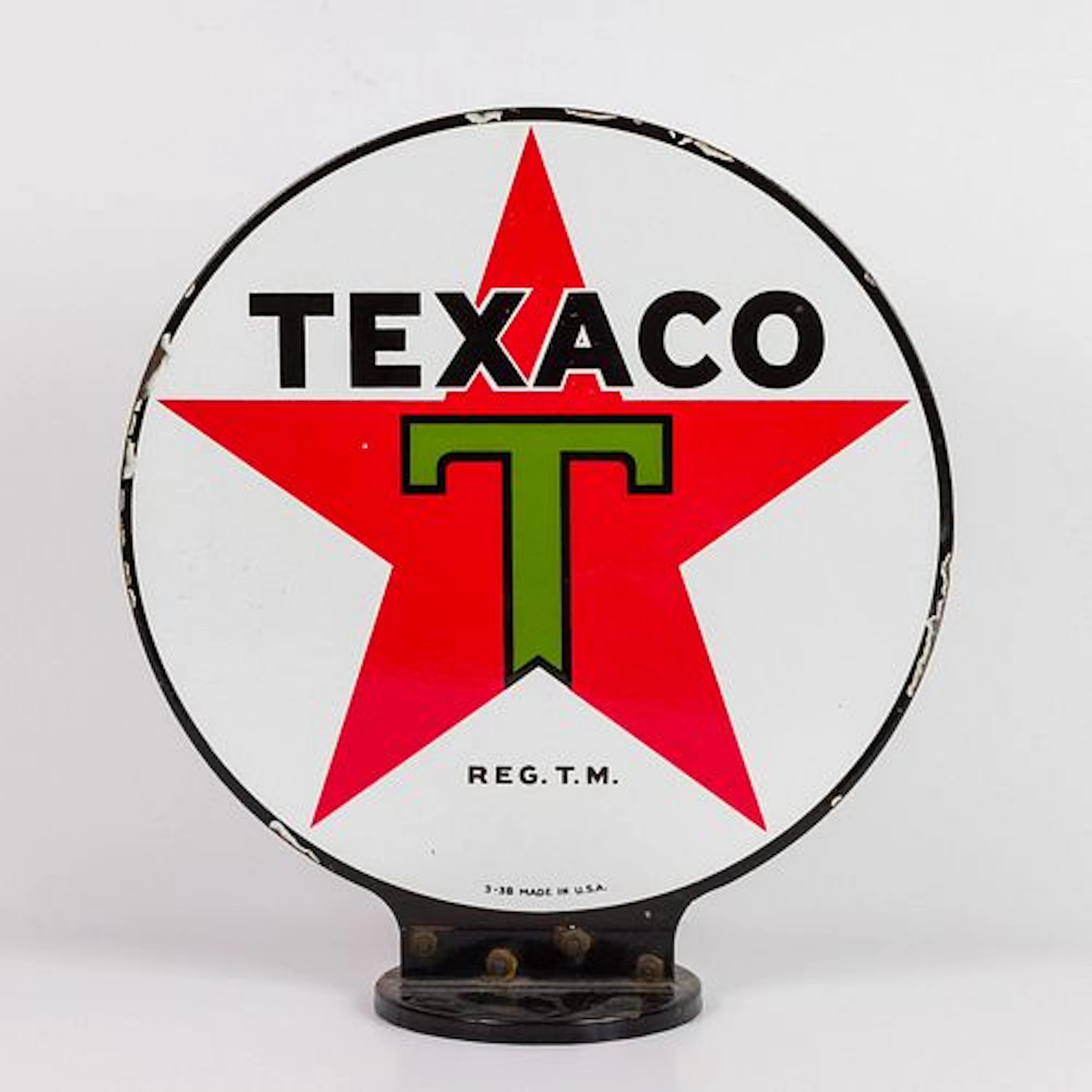 Texaco Double Sided Porcelain Gas Pump Sign