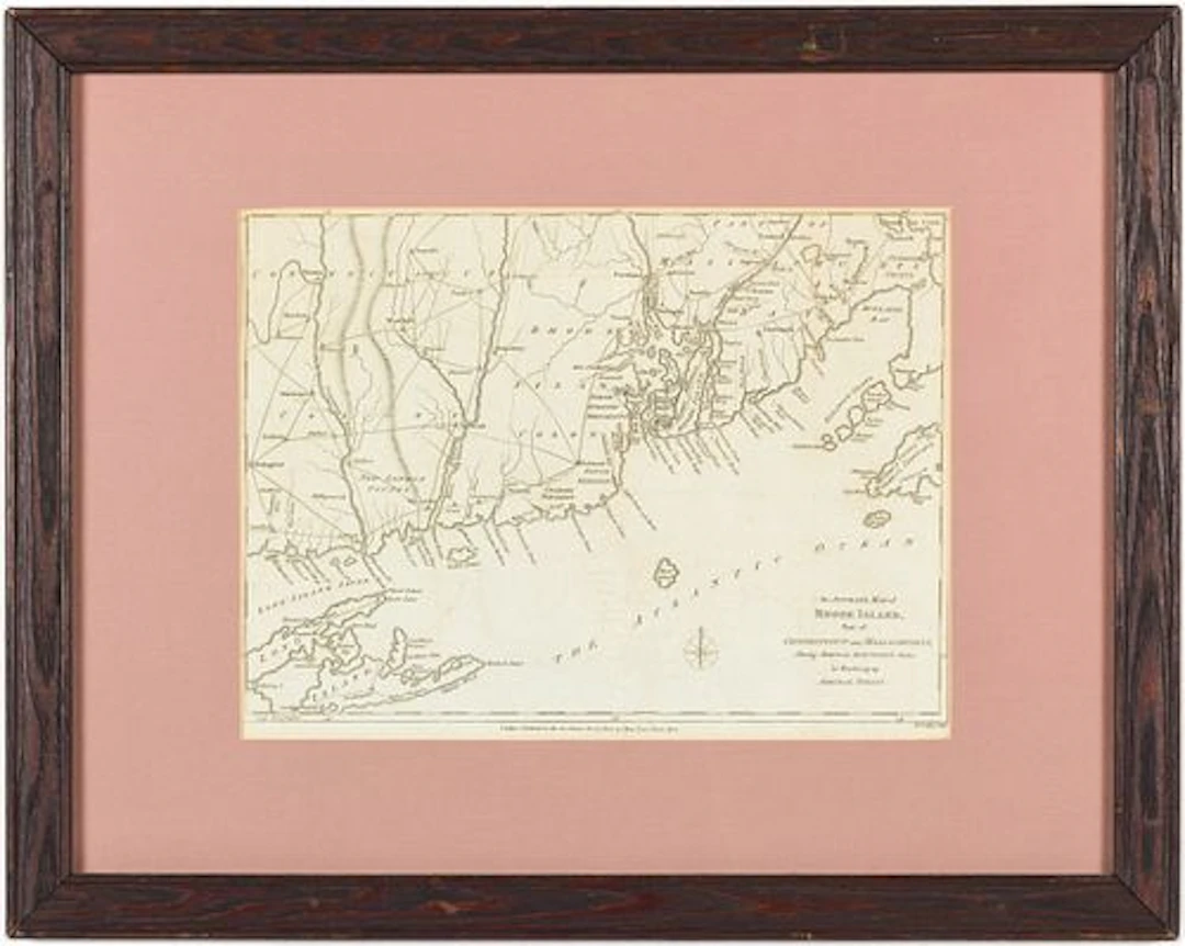 An Accurate Map of Rhode Island by John Lodge, 1780