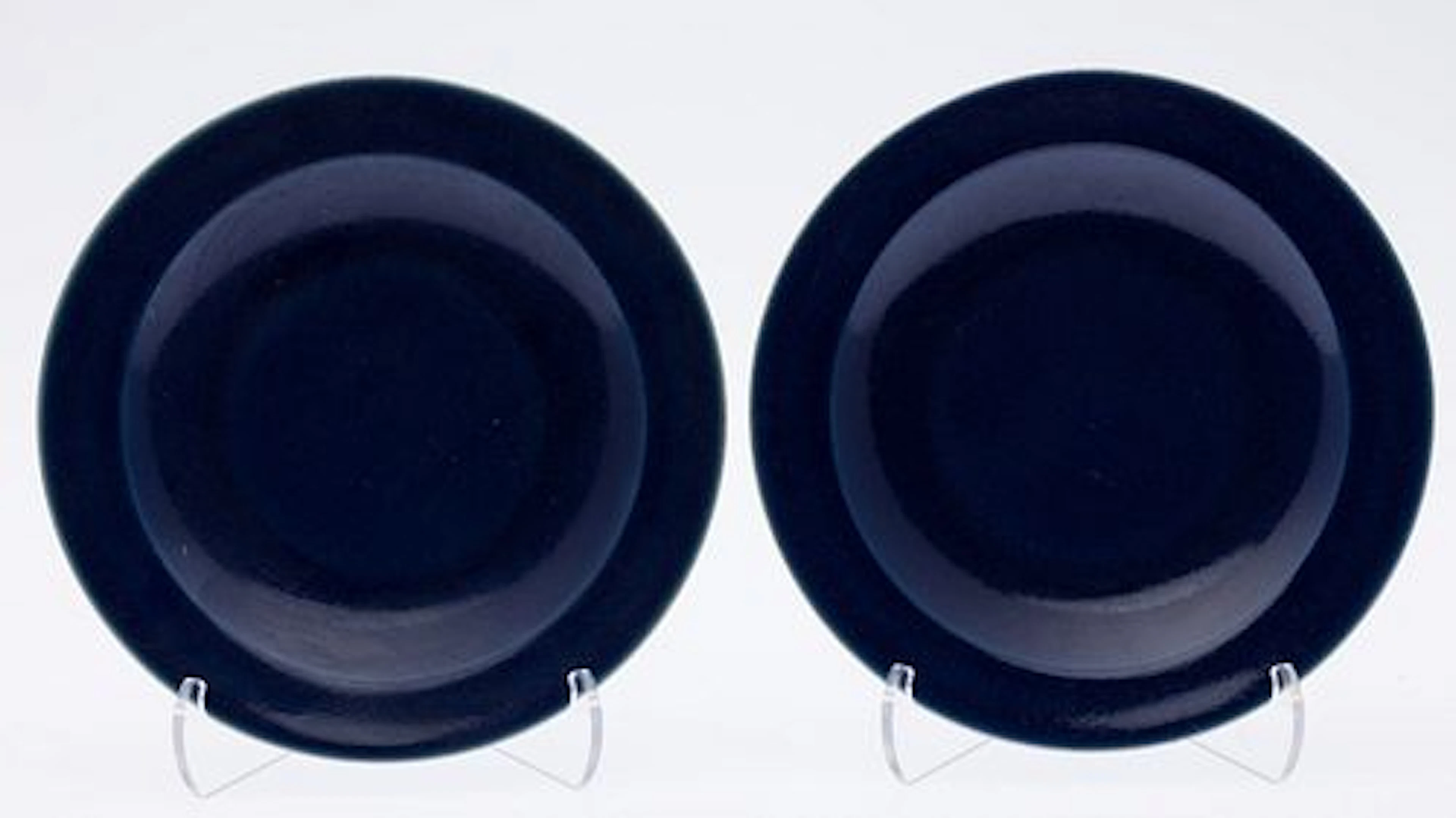 Two Chinese Sacrificial Blue Glazed Plates