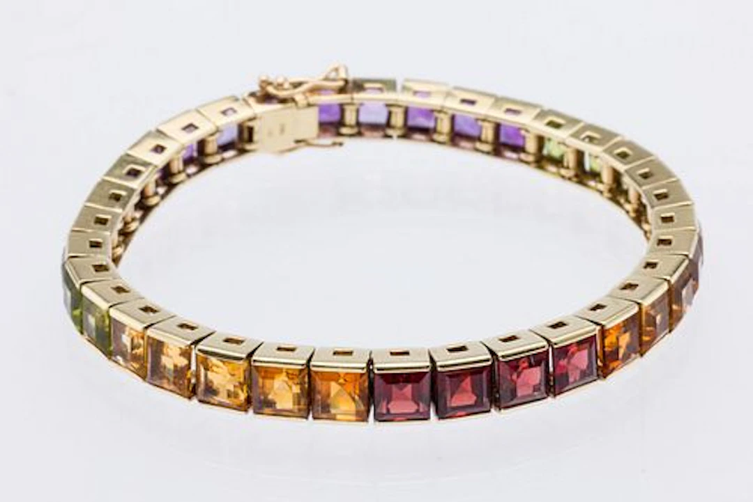 Multi-Gem Rainbow 14K Bracelet