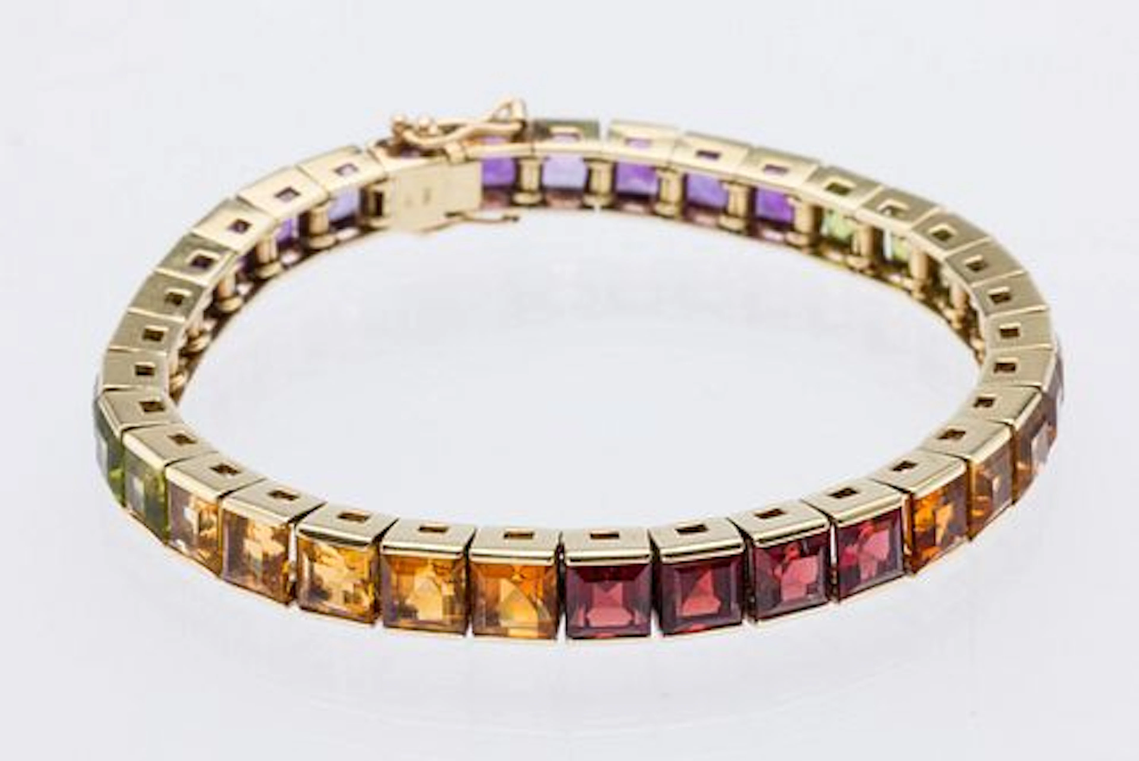 Multi-Gem Rainbow 14K Bracelet