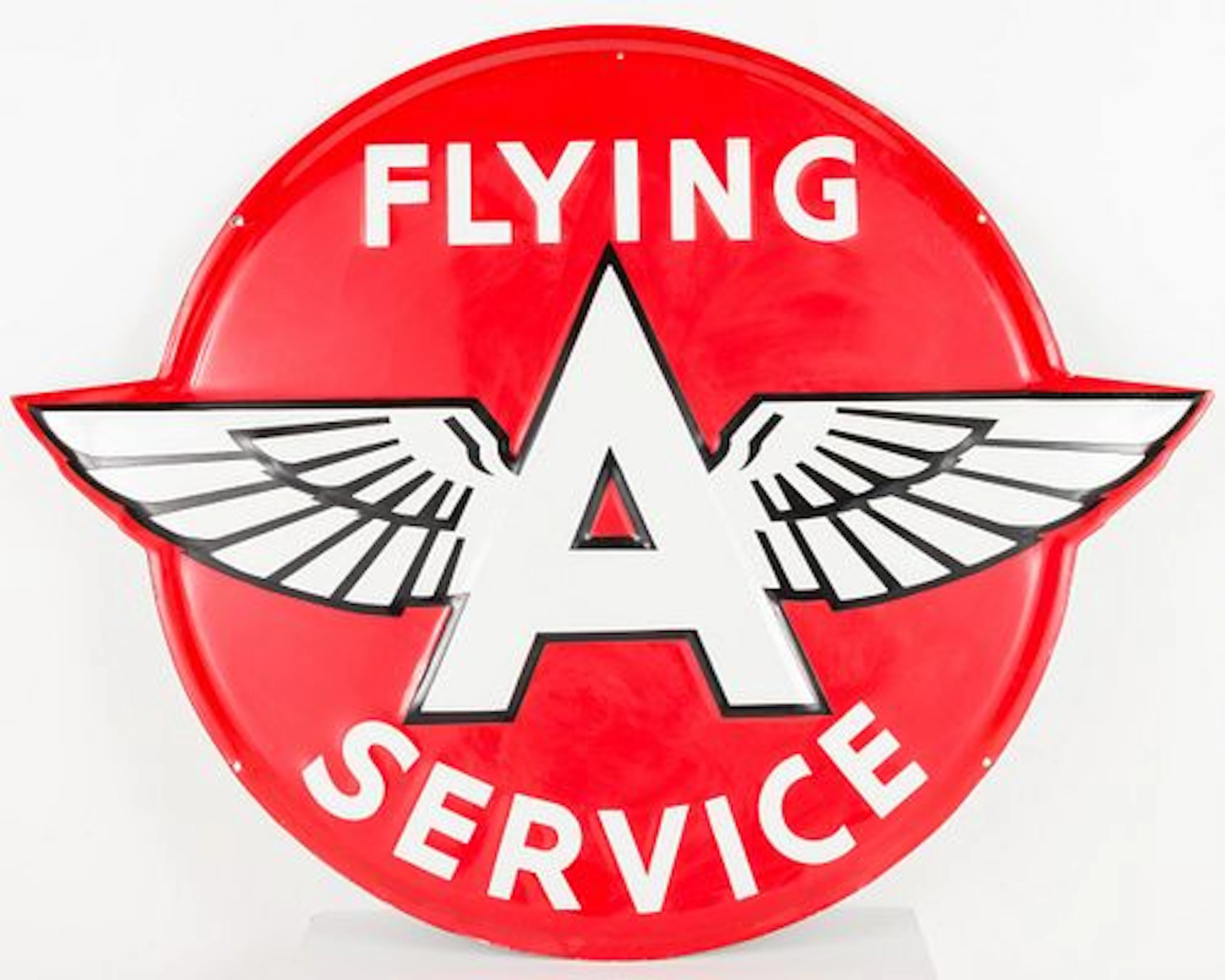 Large Flying A Service Porcelain Embossed Sign